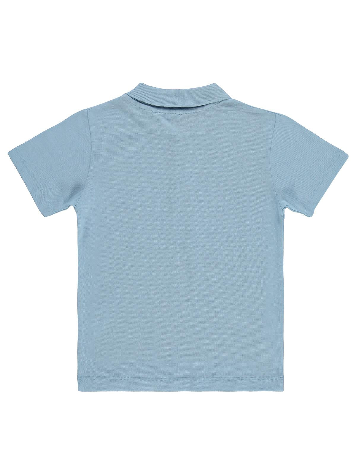 Civil Boys Erkek Çocuk Palmiye Nakışlı Polo Yaka 6-9 Yaş Tişört - Mavi