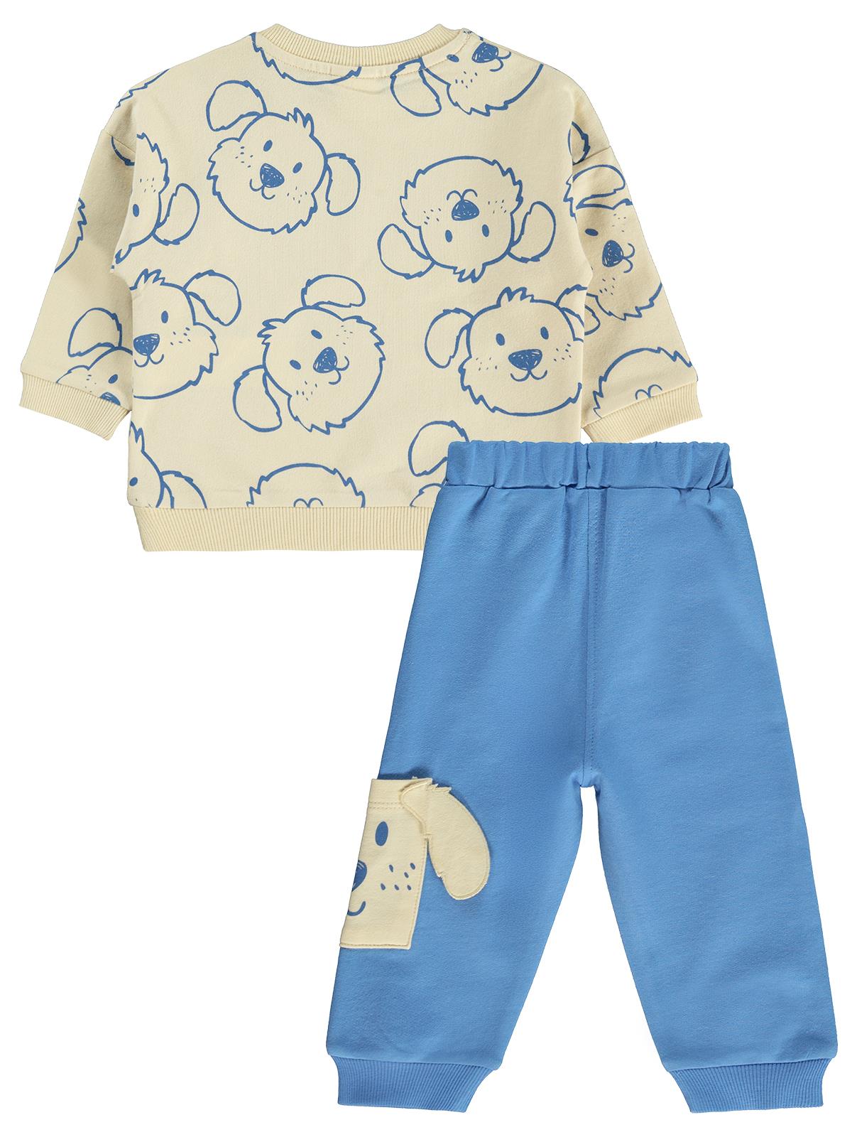 Civil Baby Köpek Baskılı 6-18 Ay Takım - Bej