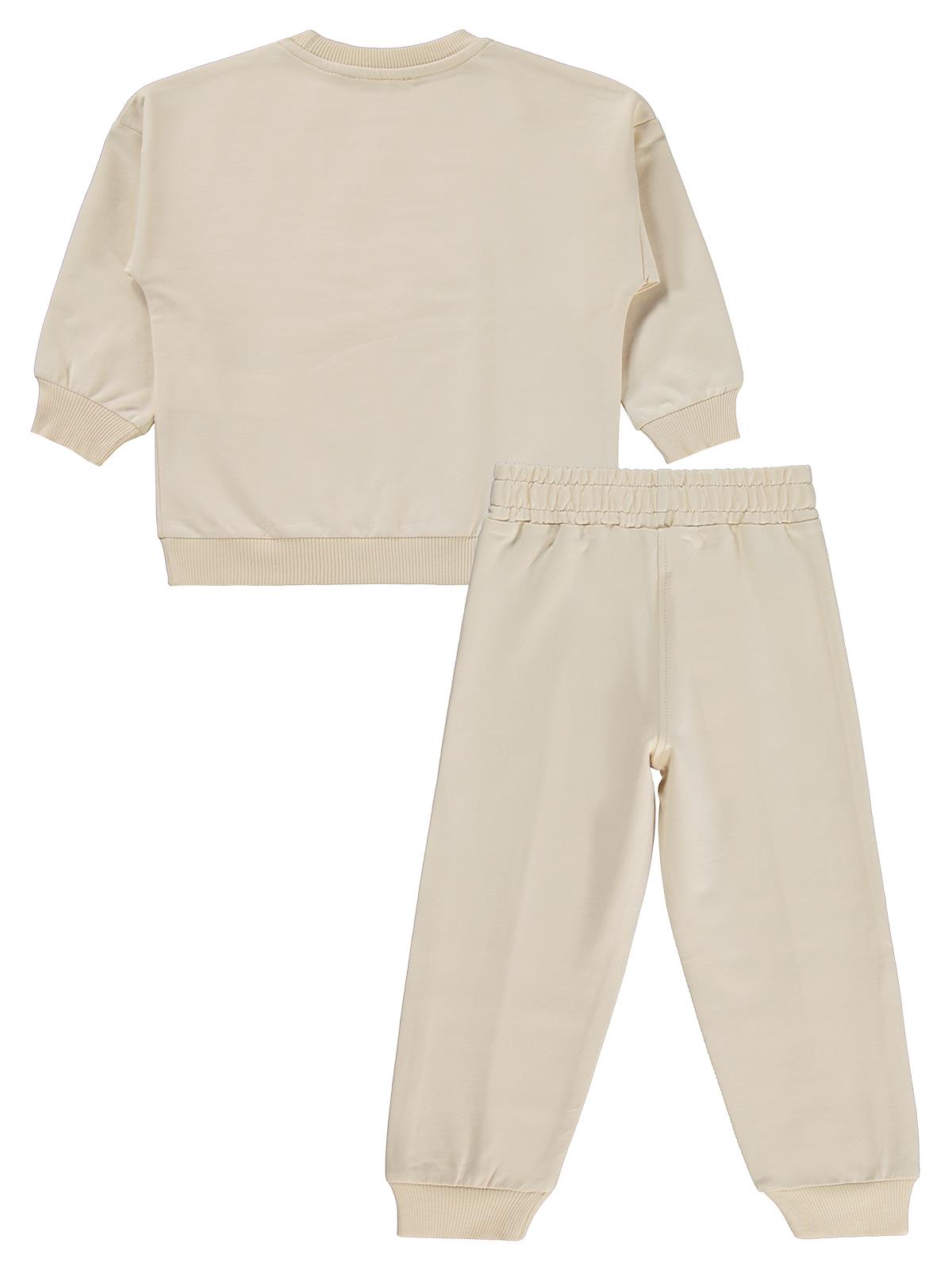 Civil Girls Çiçek Baskılı 2-5 Yaş Eşofman Takımı - Bej