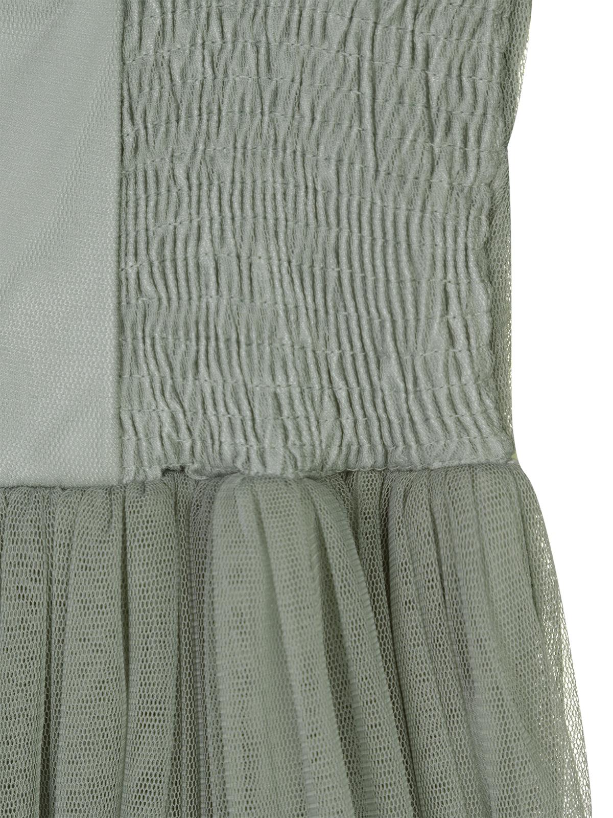 Civil Girls Beli Taşlı Tüylü 6-14 Yaş Abiye - Yeşil