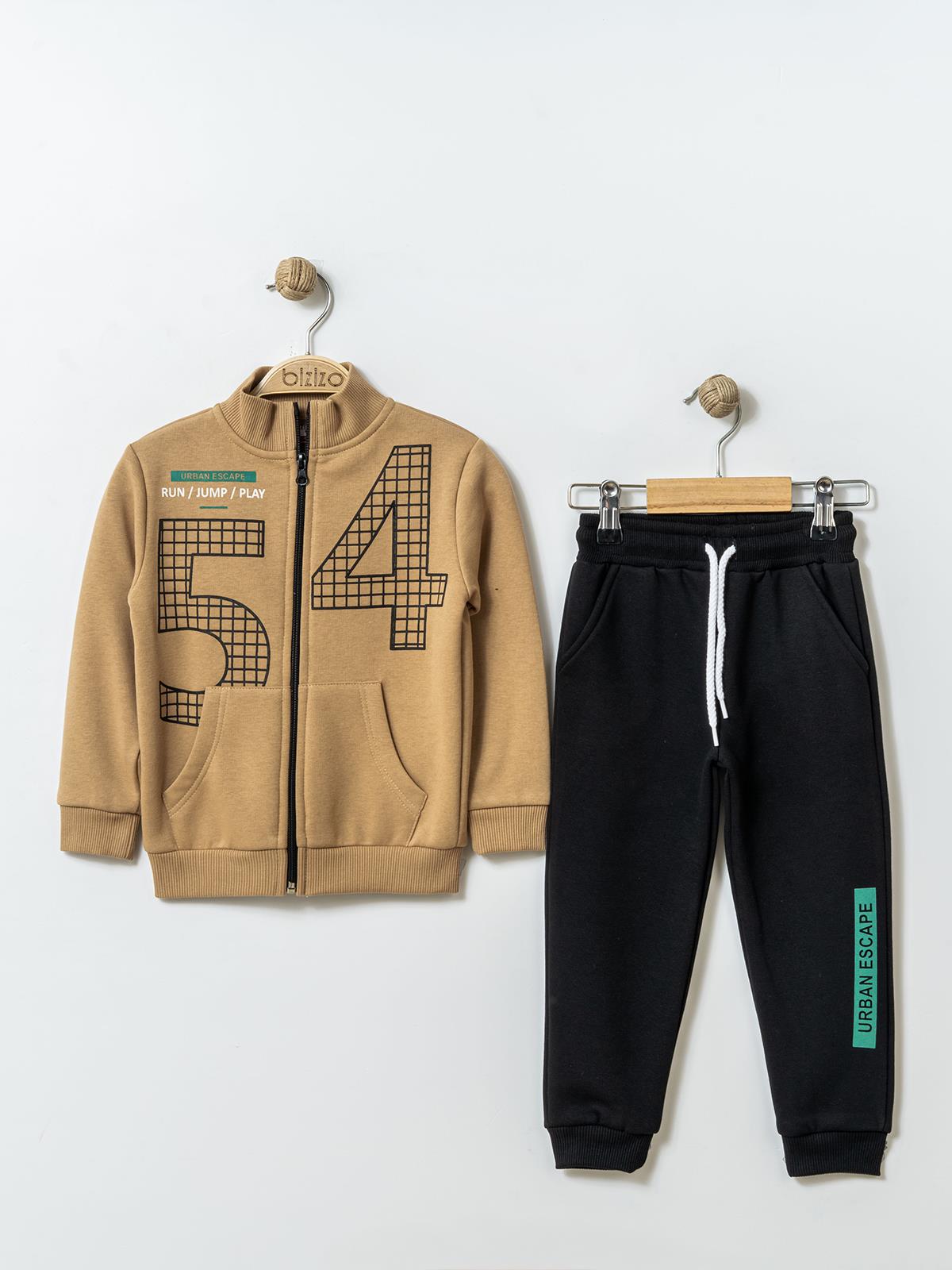 Bizizo 54 Baskılı 2-5 Yaş Takım - Kahve