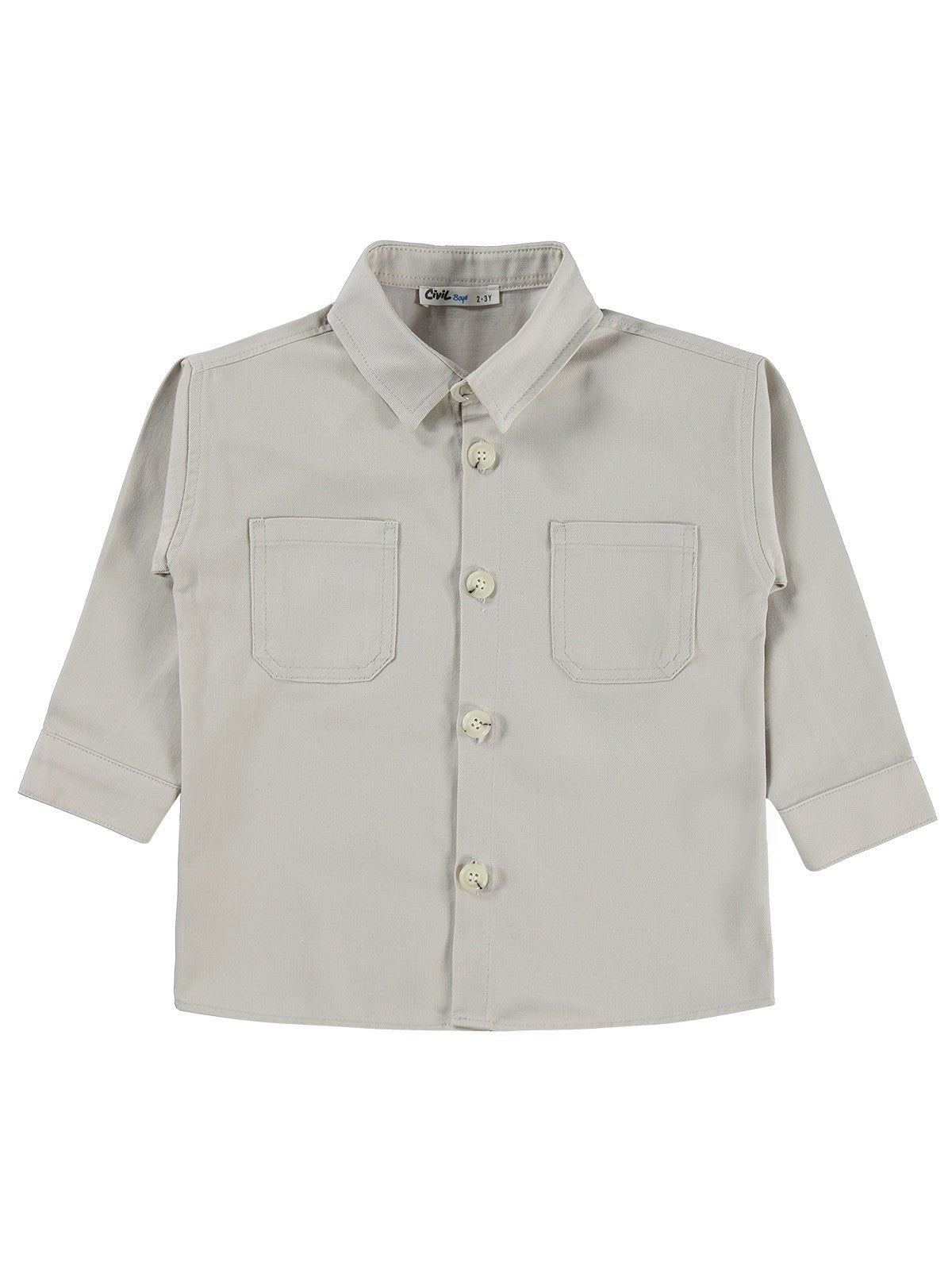 Civil Boys Çift Cepli Tişörtlü 2-5 Yaş Gömlek - Koyu Taş Rengi