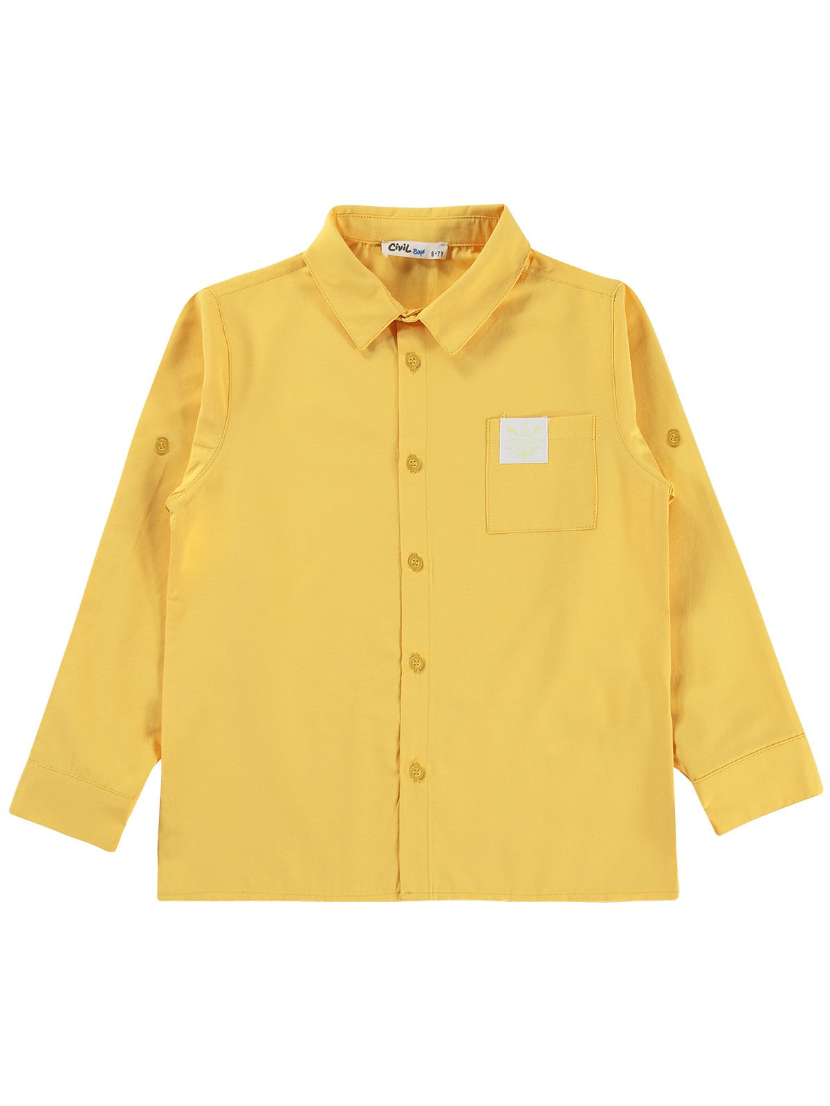 Civil Boys Sailin Baskılı Tişörtlü 6-9 Yaş Gömlek - Hardal