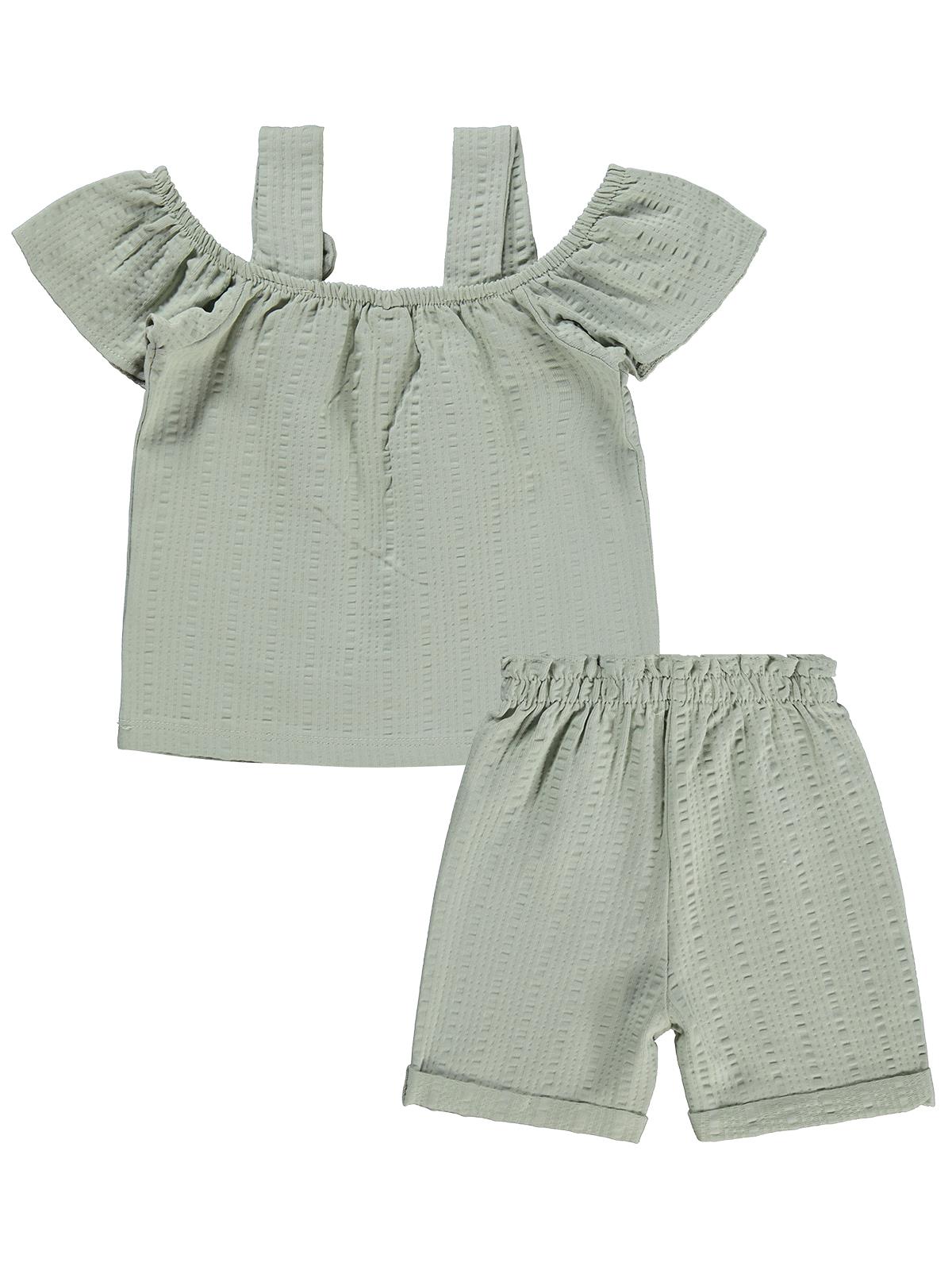 Civil Baby Fiyonk Askılı Şortlu 6-18 Ay Takım - Yeşil