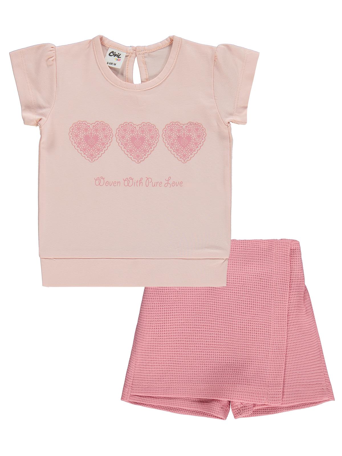 Civil Baby Kalpler Nakışlı 6-18 Ay Takım - Pudra