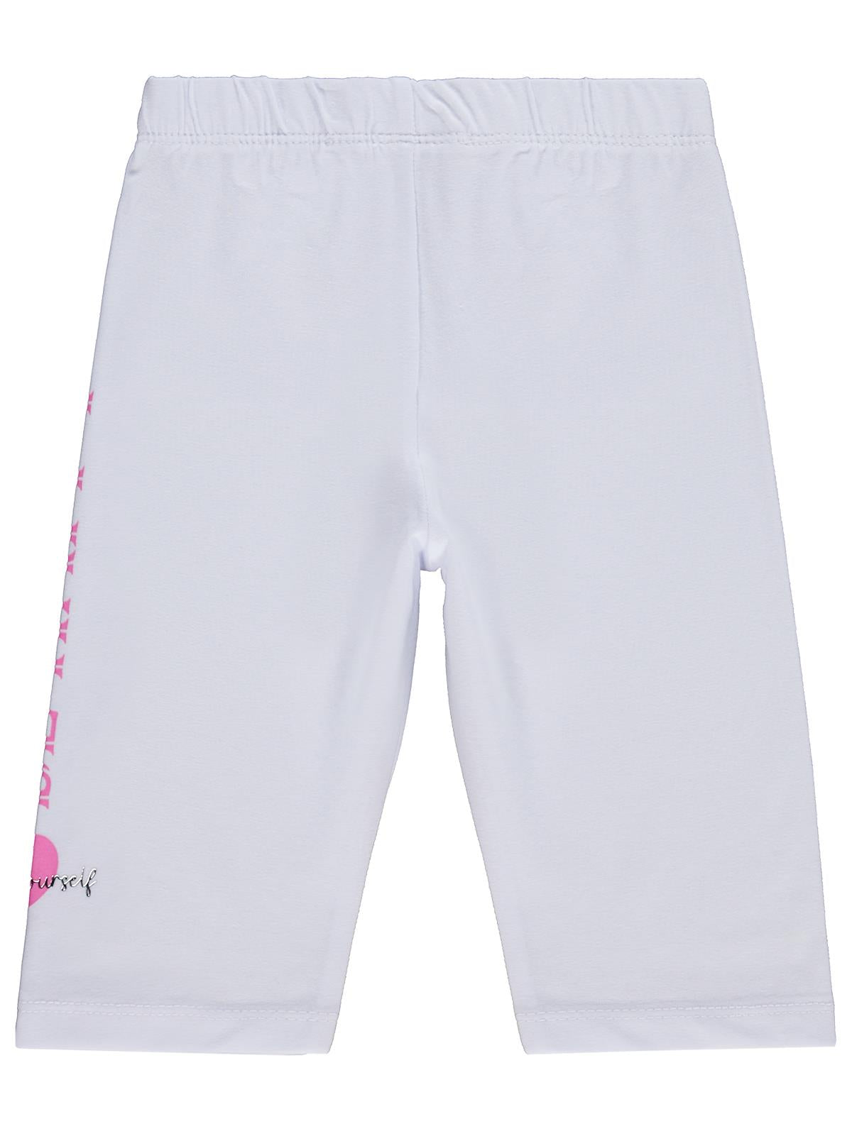 Civil Girls Be Happy Baskılı 2-5 Yaş Tayt - Beyaz