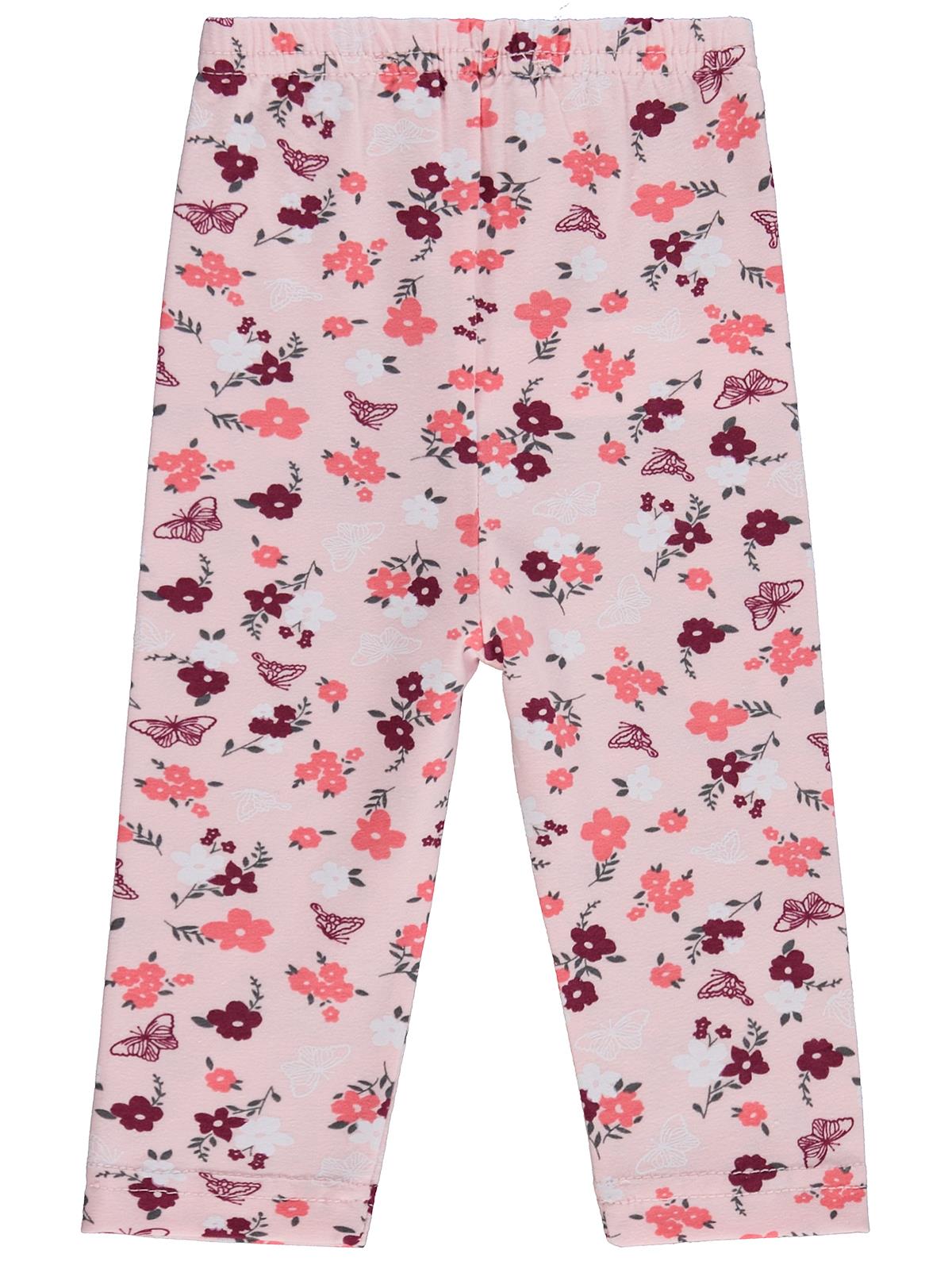 Civil Baby Kelebek Çiçek Baskılı 6-18 Ay Tayt - Pudra