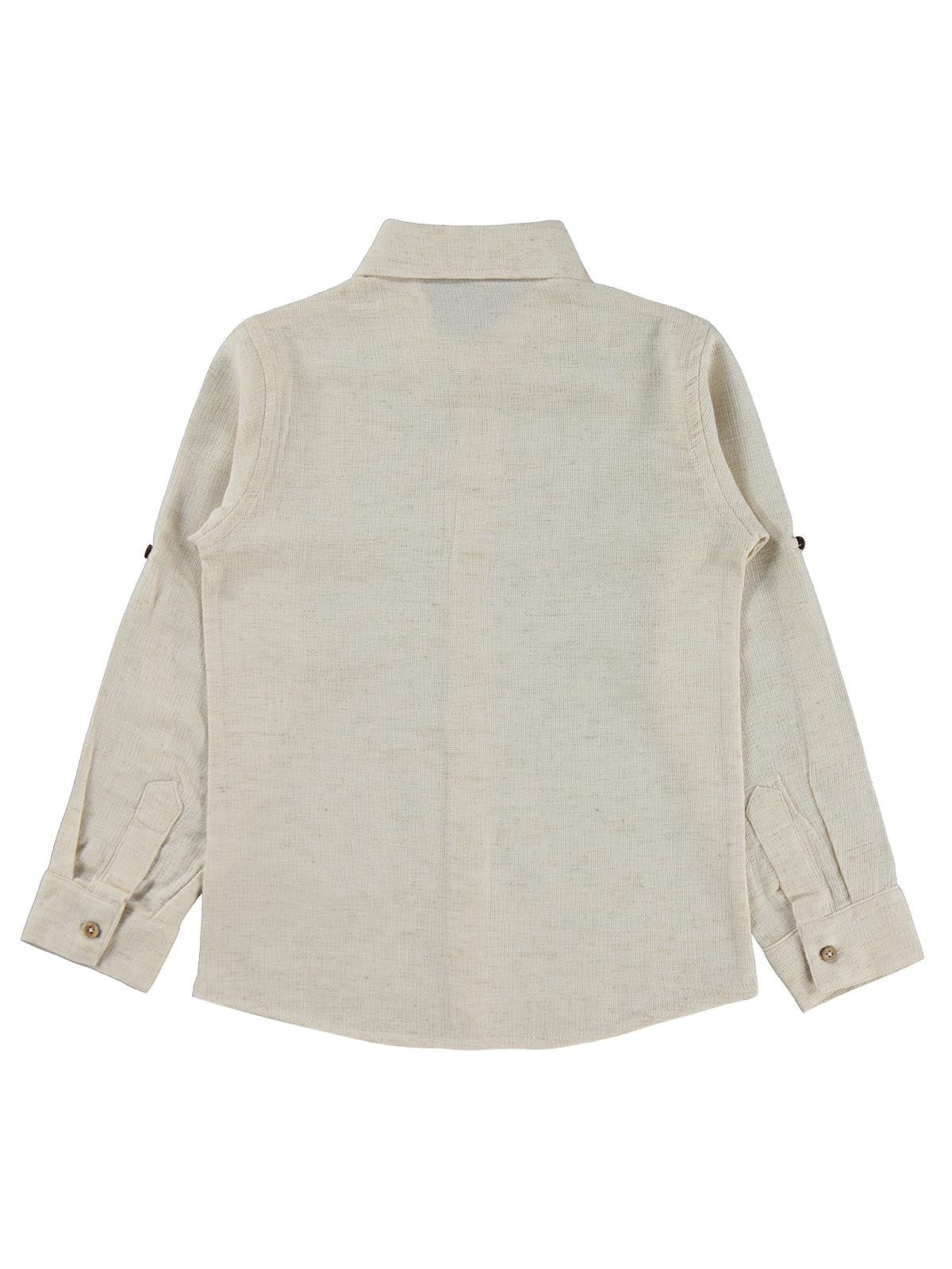 4801-2 Civil Boys Basic Hasır 6-9 Yaş Gömlek - Bej