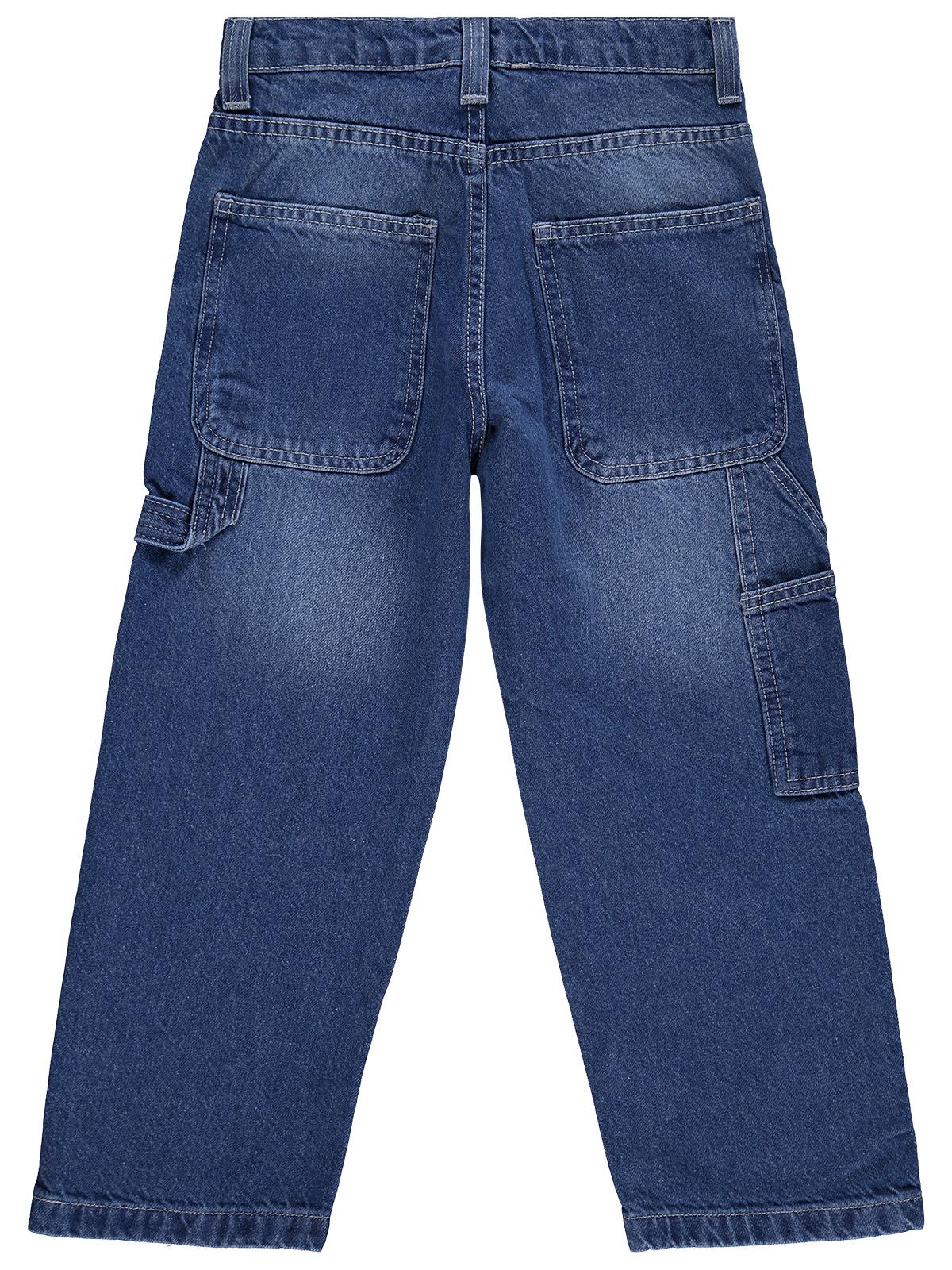 Civil Boys Erkek Çocuk Yan Cepli Baggy Kalıp 6-9 Yaş Pantolon Kot - Mavi