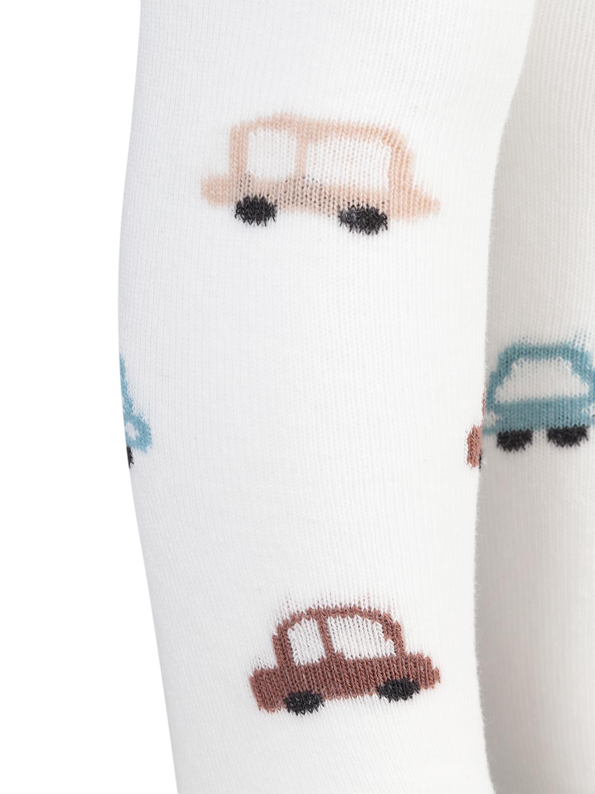 Civil Baby Mini Car 6-18 Ay Bebek Erkek Külotlu Çorap - Ekru