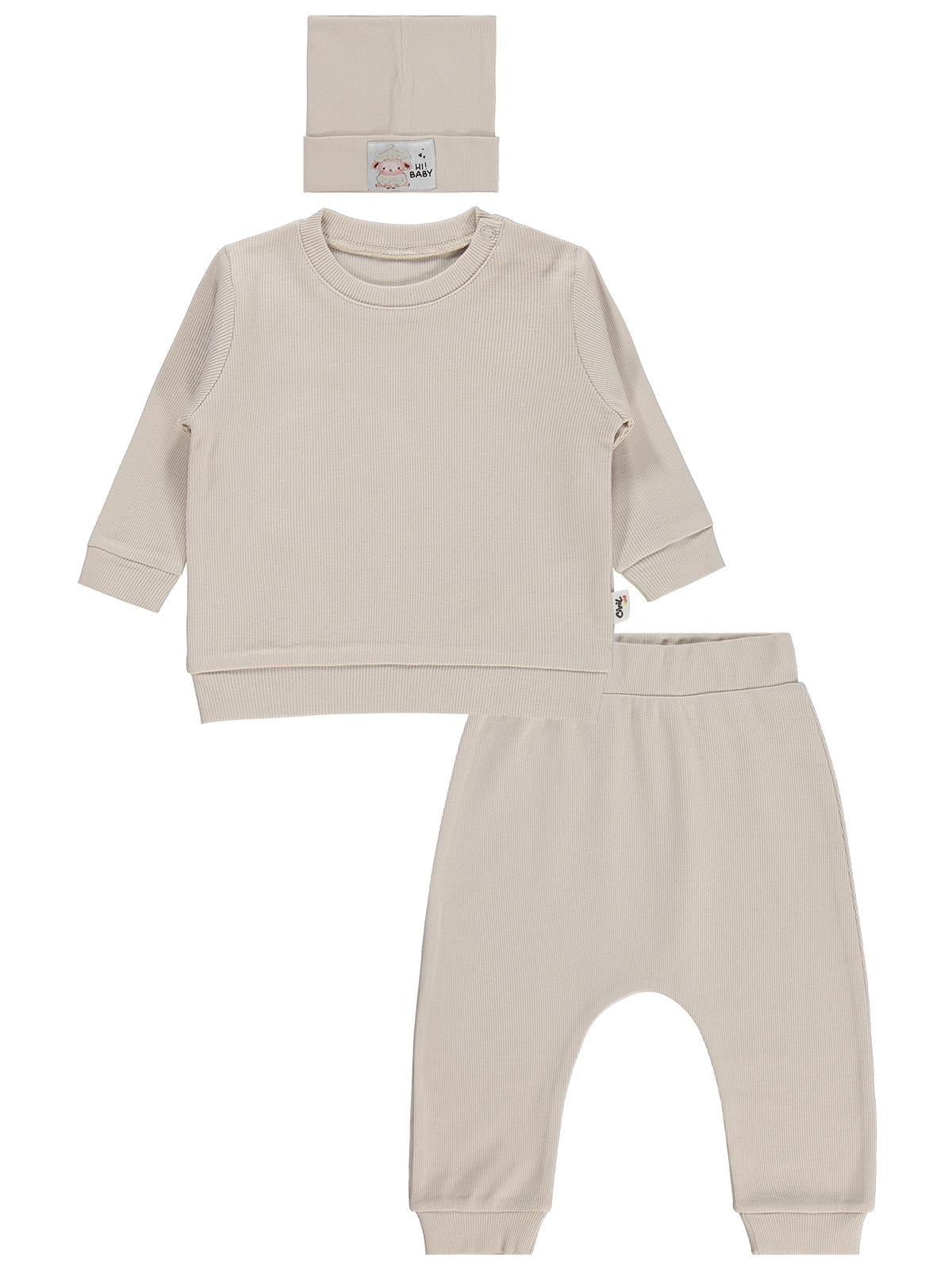 Civil Baby Bereli 3'lü 6-18 Ay Takım - Bej