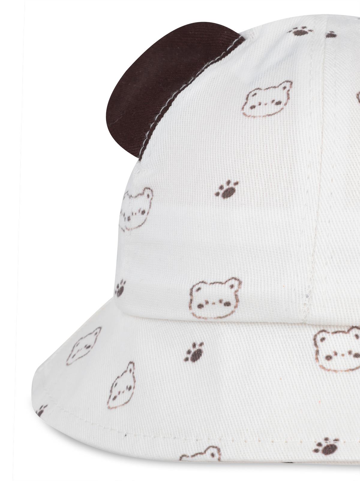 Civil Baby Kulaklı Bear Desen 6-18 Ay Erkek Bebek Fötr Şapka - Beyaz