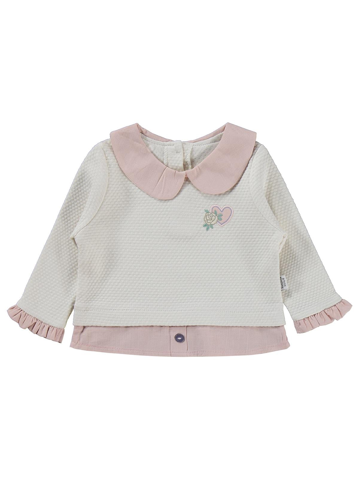 Kumru Kalp Nakışlı 2 Li Kot 6-18 Ay Takım - Bej