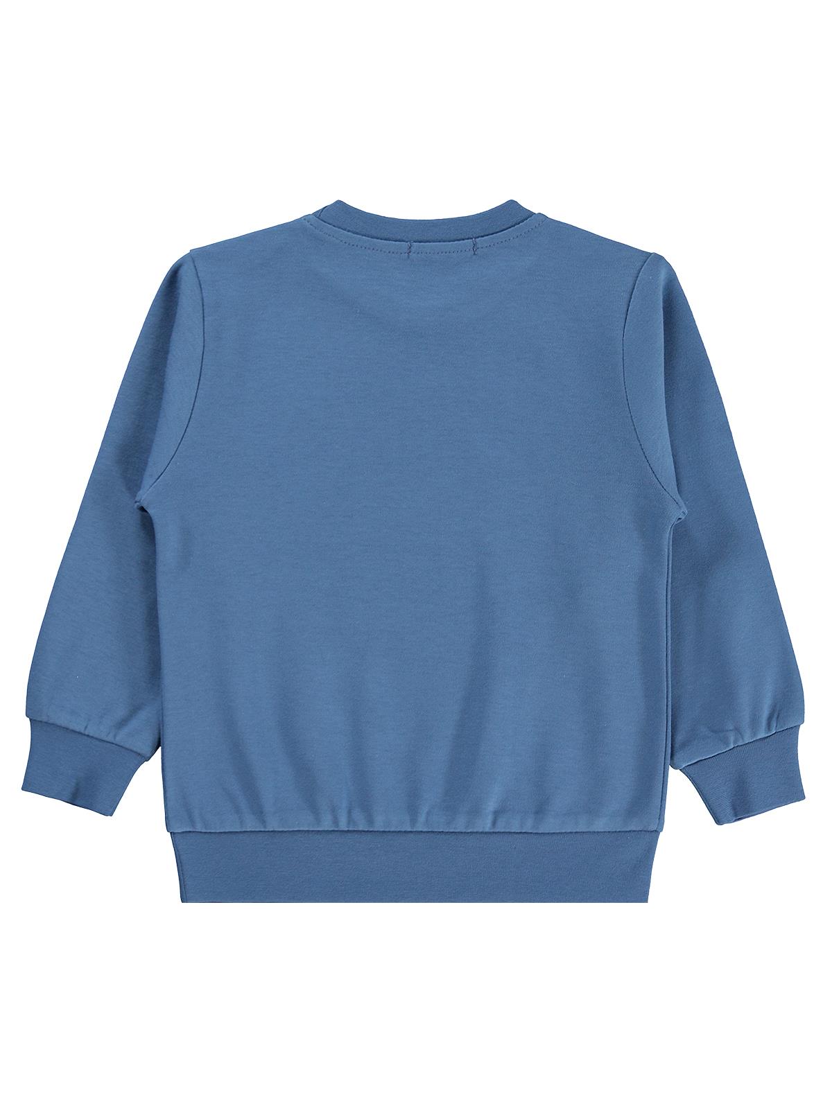 Civil Erkek Çocuk Kovboy Kaktüs Baskılı Sweatshirt Km | İnterlok | Okul Kreş ve Günlük Kullanım - Mavi