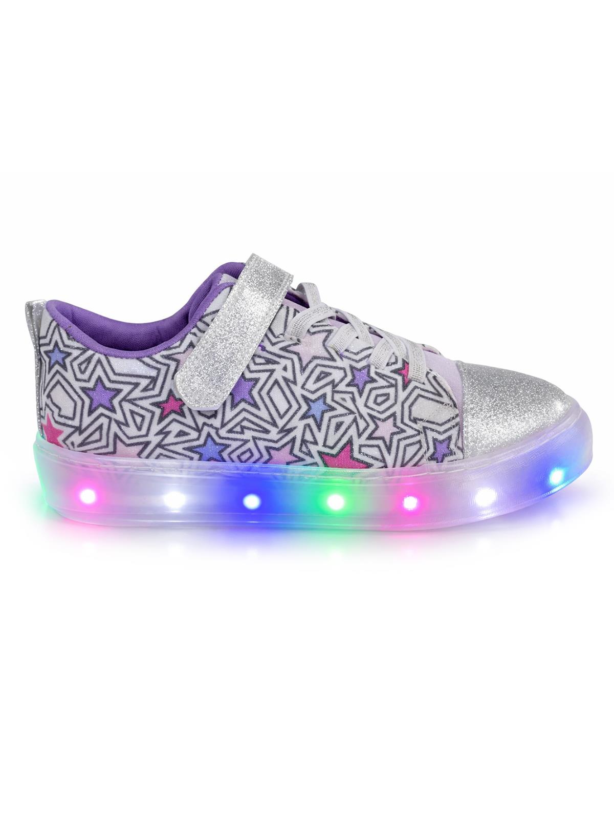 Civil Sport Simli Yıldız Baskılı 32-36 Numara Spor Ayakkabı - Gri