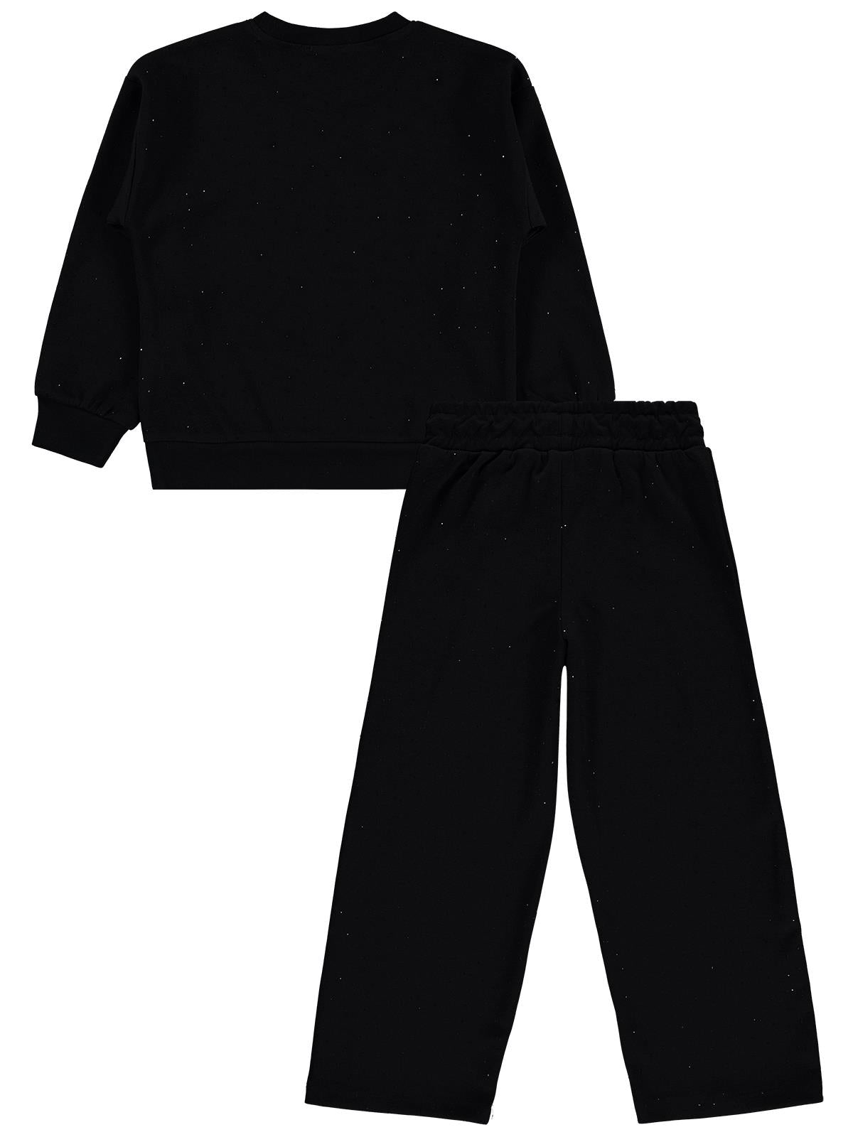 Civil Girls Kız Çocuk Taş Baskılı 6-9 Yaş Eşofman Takımı - Siyah