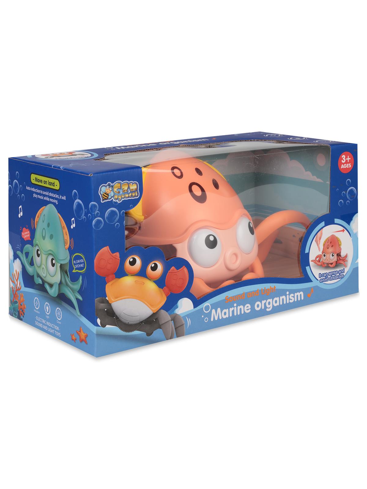 Can Oyuncak Sesli ışıklı sensörlü yengeç Müzikli ve Işıklı Oyuncaklar - Turuncu