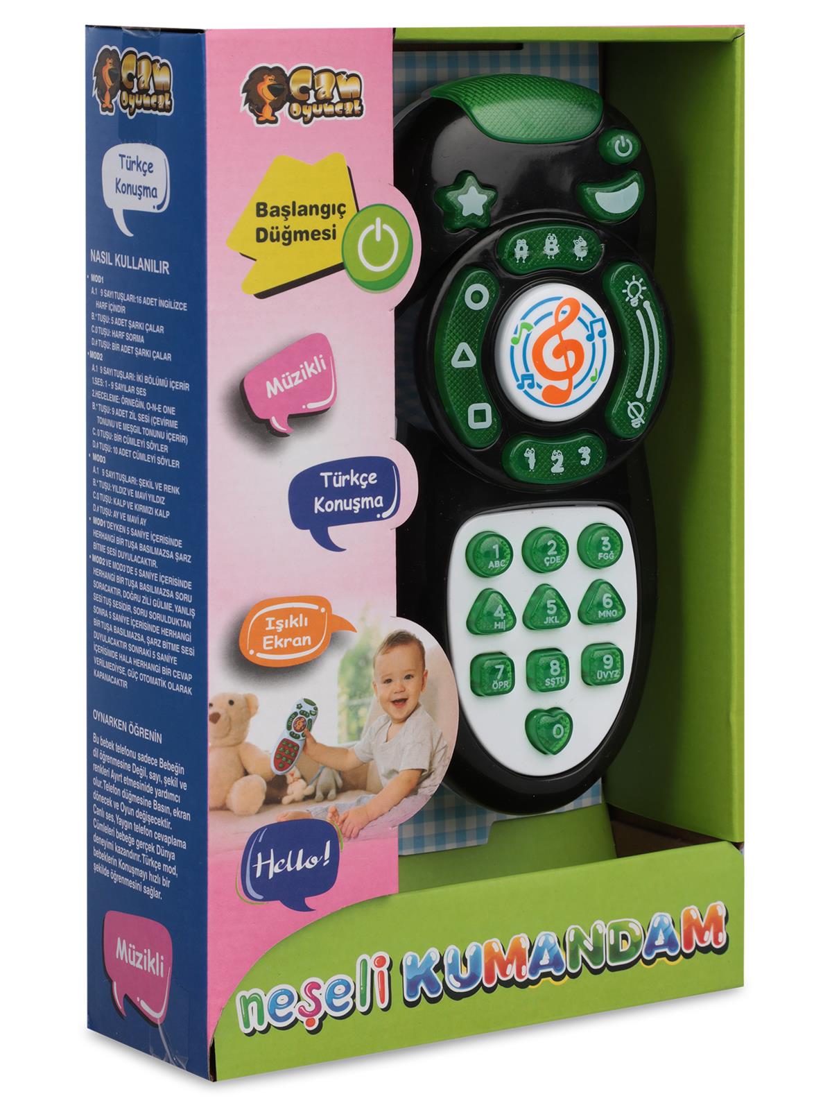 Can Oyuncak Kutulu Pilli Müzikli Akıllı Kumanda - Yeşil