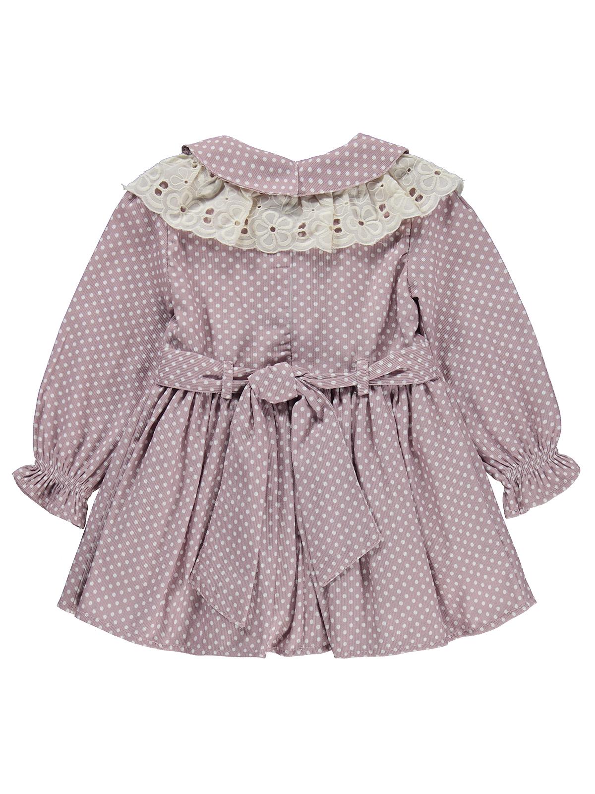 Obelia Dantel Yaka Fiyonklu 2-5 Yaş Elbise - Lila
