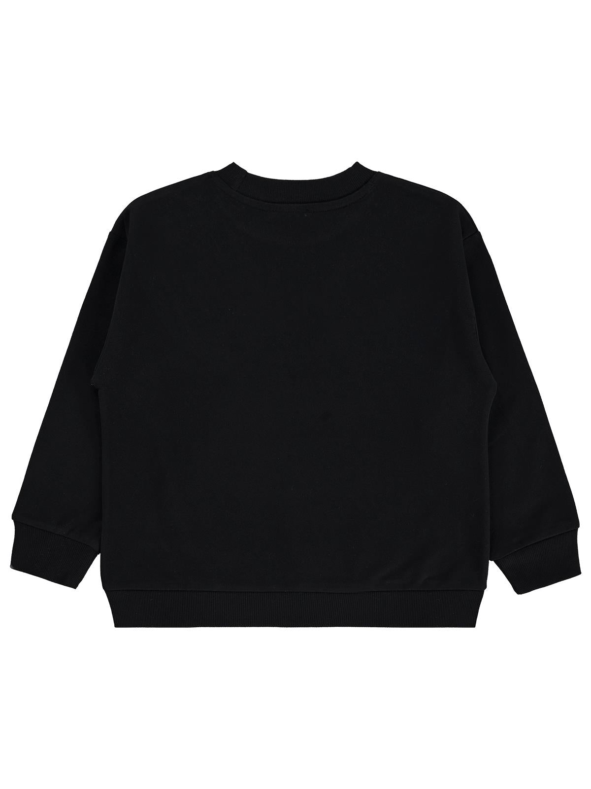 Civil Boys Erkek Çocuk Basic Sweatshirt | Fırçalı 2 İp Uzun Kol | Okul Kreş ve Günlük Kullanım - Siyah