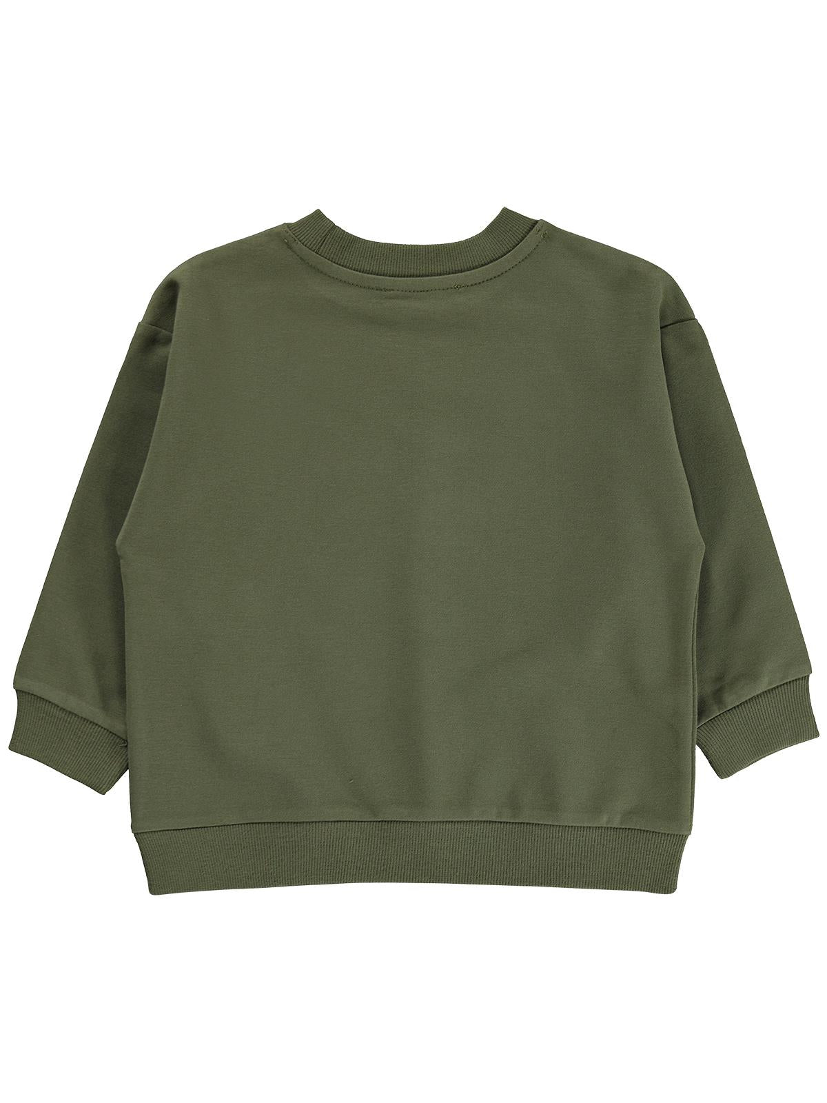 Civil Boys Erkek Çocuk Basic Sweatshirt | Fırçalı 2 İp Uzun Kol | Okul Kreş ve Günlük Kullanım - Haki