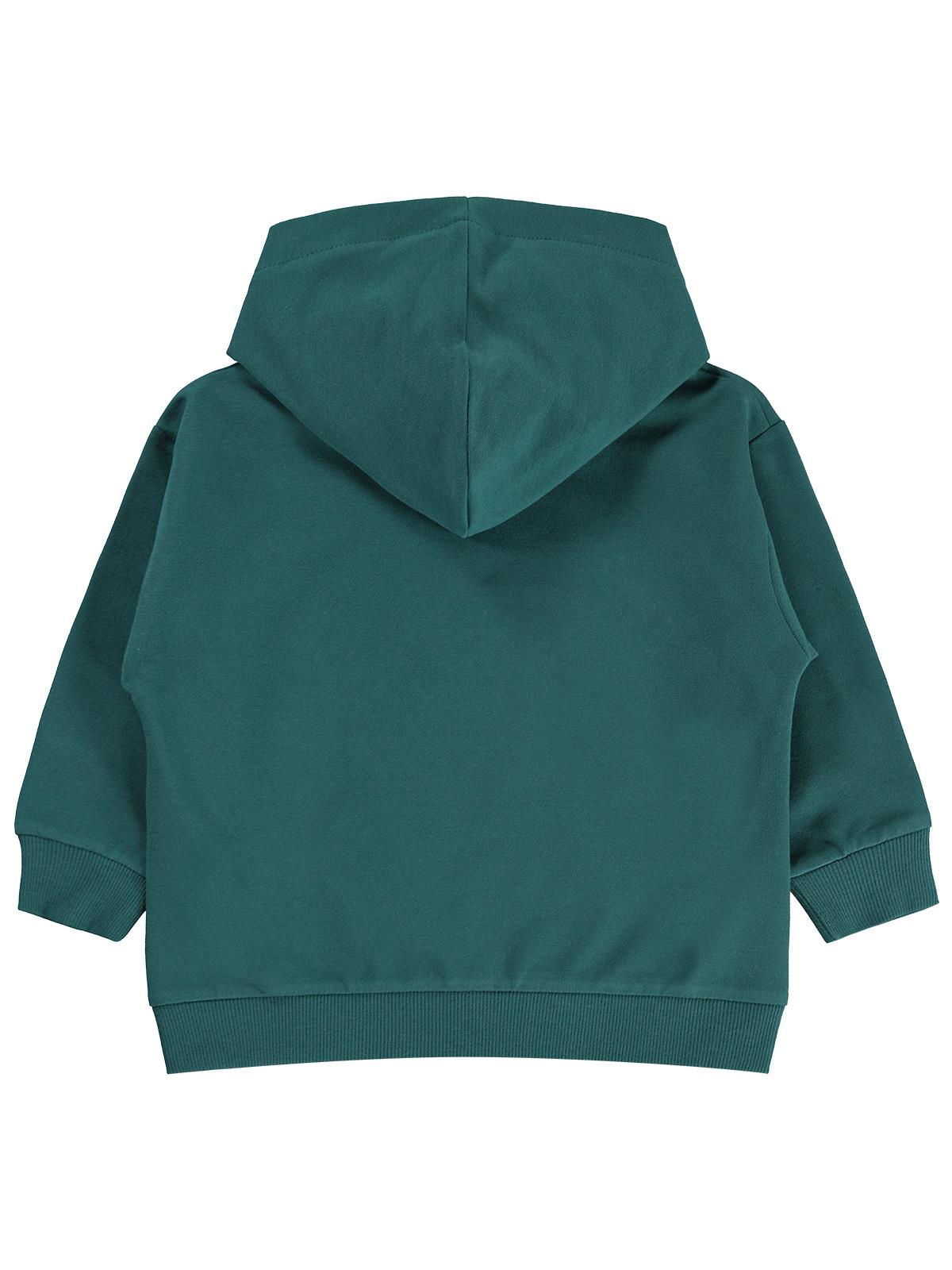 Civil Boys Erkek Çocuk Basic Kapşonlu Sweatshirt | Fırçalı 2 İp Uzun Kol | Okul Kreş ve Günlük Kullanım - Yeşil