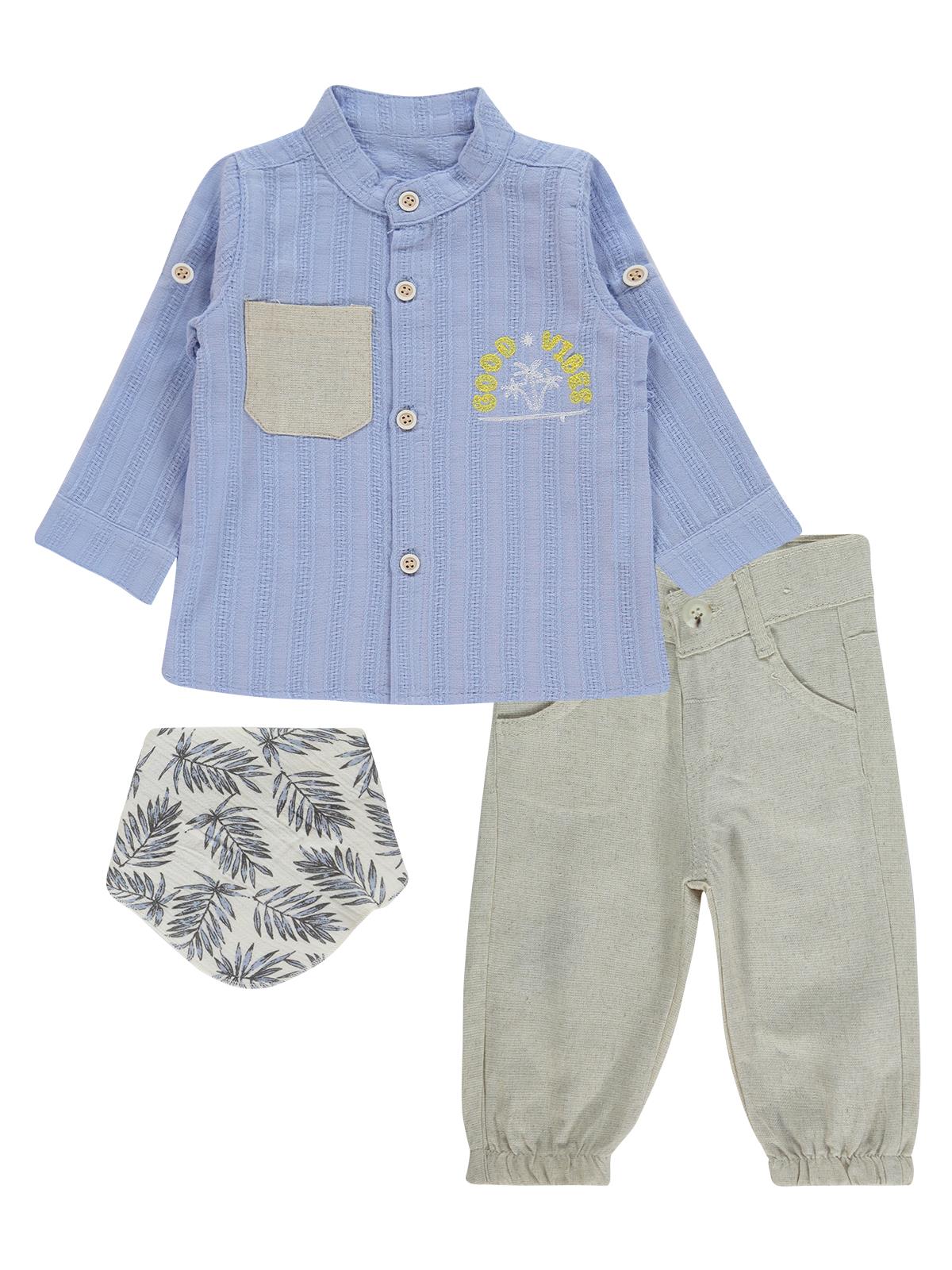 Concept Fularlı 3 Lü 6-18 Ay Takım - Mavi