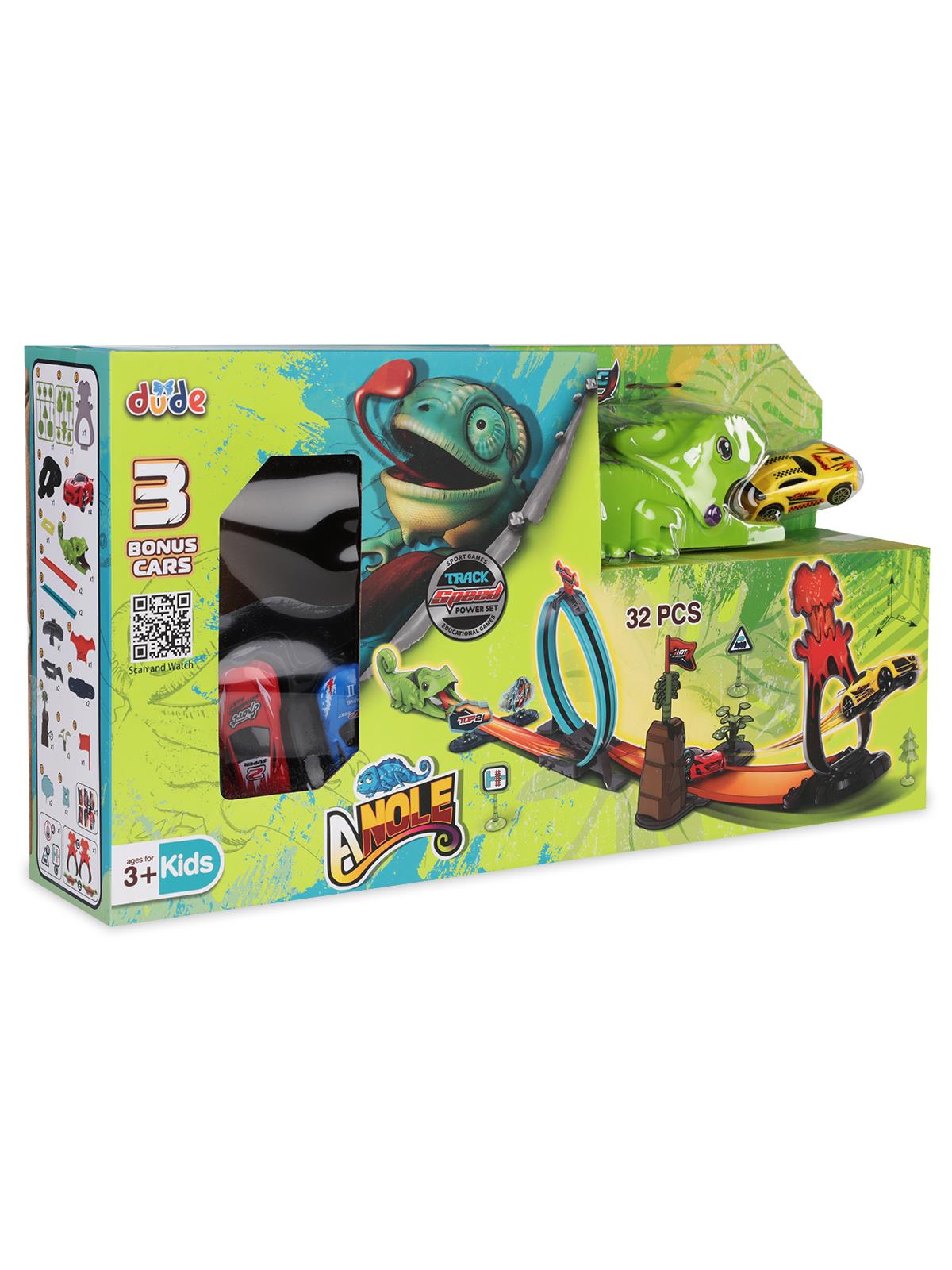 Seher Oyuncak Fırlatma Bukalemun (4 Kayar Araç İle) - Yeşil