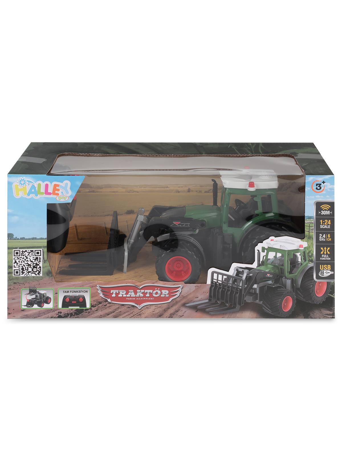 Seher Oyuncak Altı Yollu Çiftçi Araç Işıklı Geniş Tekerlekli - Haki