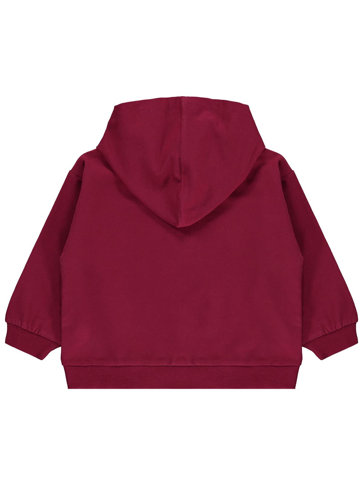 Civil Girls Kalp Baskılı 2-5 Yaş Sweatshirt - Bordo