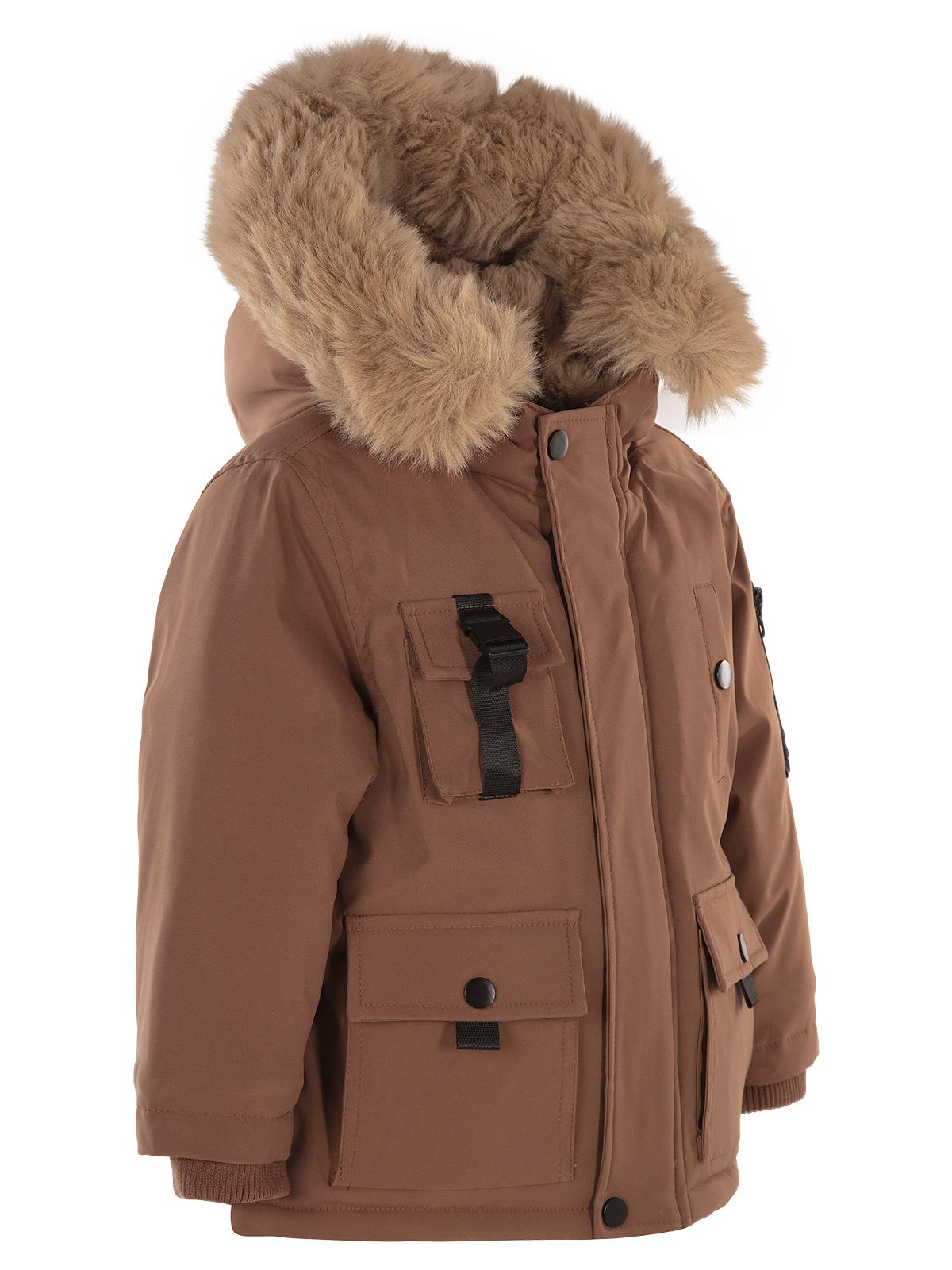 Civil Boys Kapüşonu Kürklü 2-5 Yaş Parka - Kahve