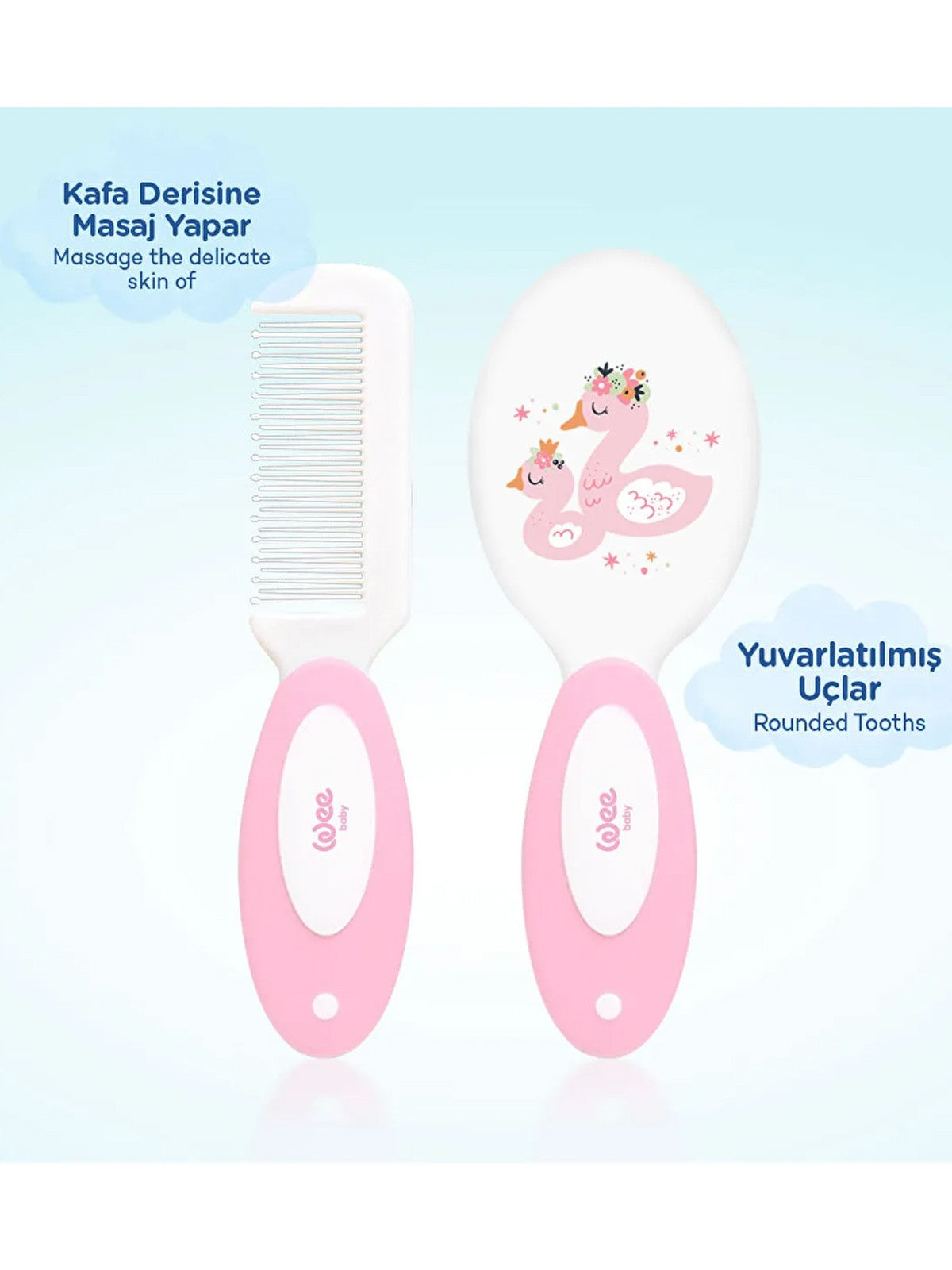 Wee Baby Fırça Tarak Seti - Pembe