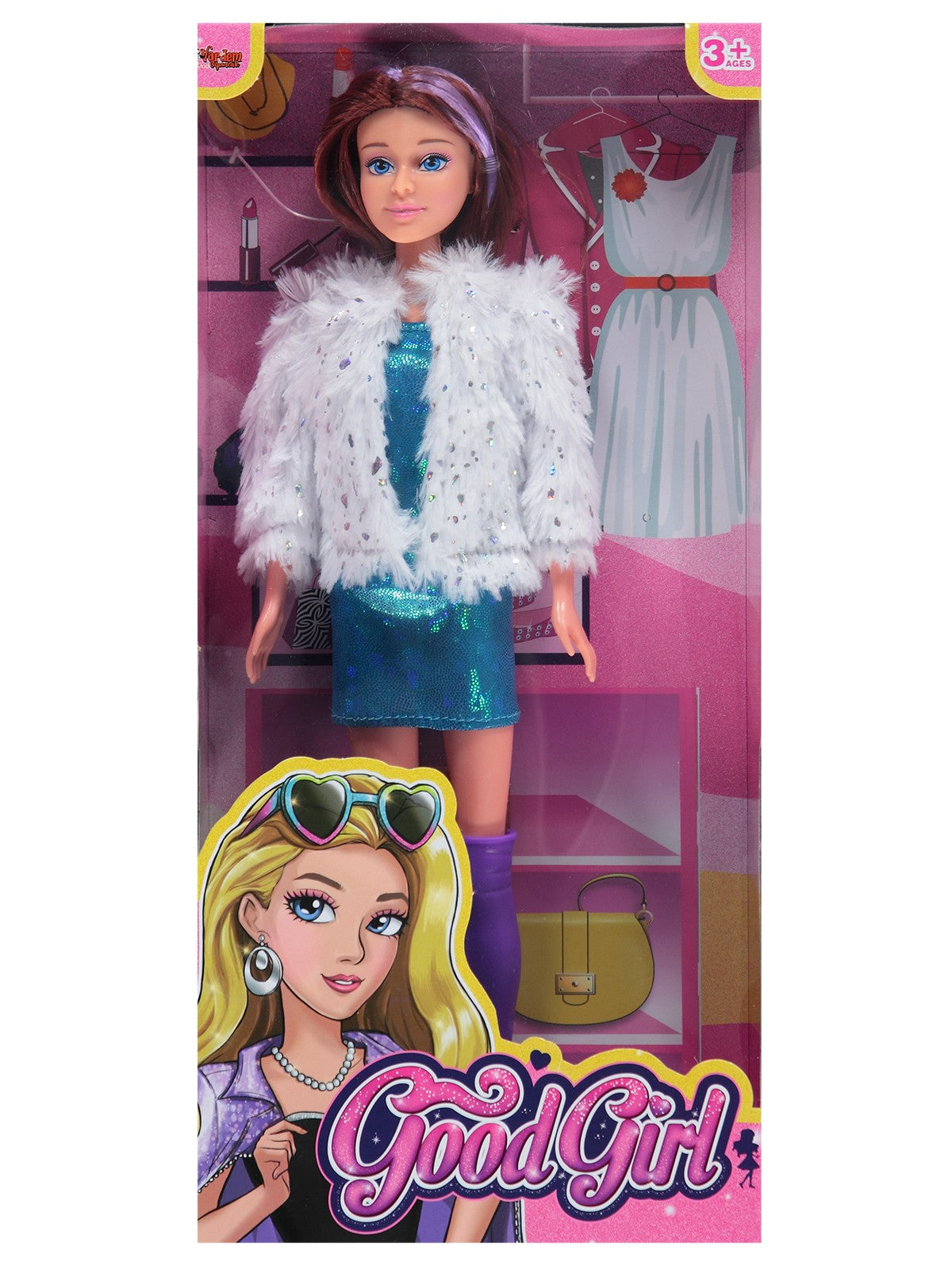 Vardem Good Girl Ceketli Parlak Elbiseli Bebek - Mavi