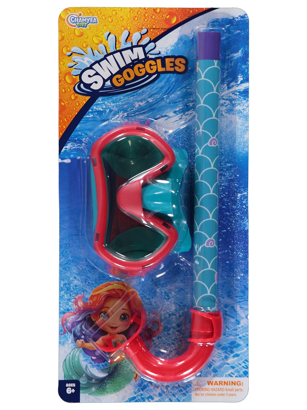 Swim Goggles Kartela Şnorkel - Mavi