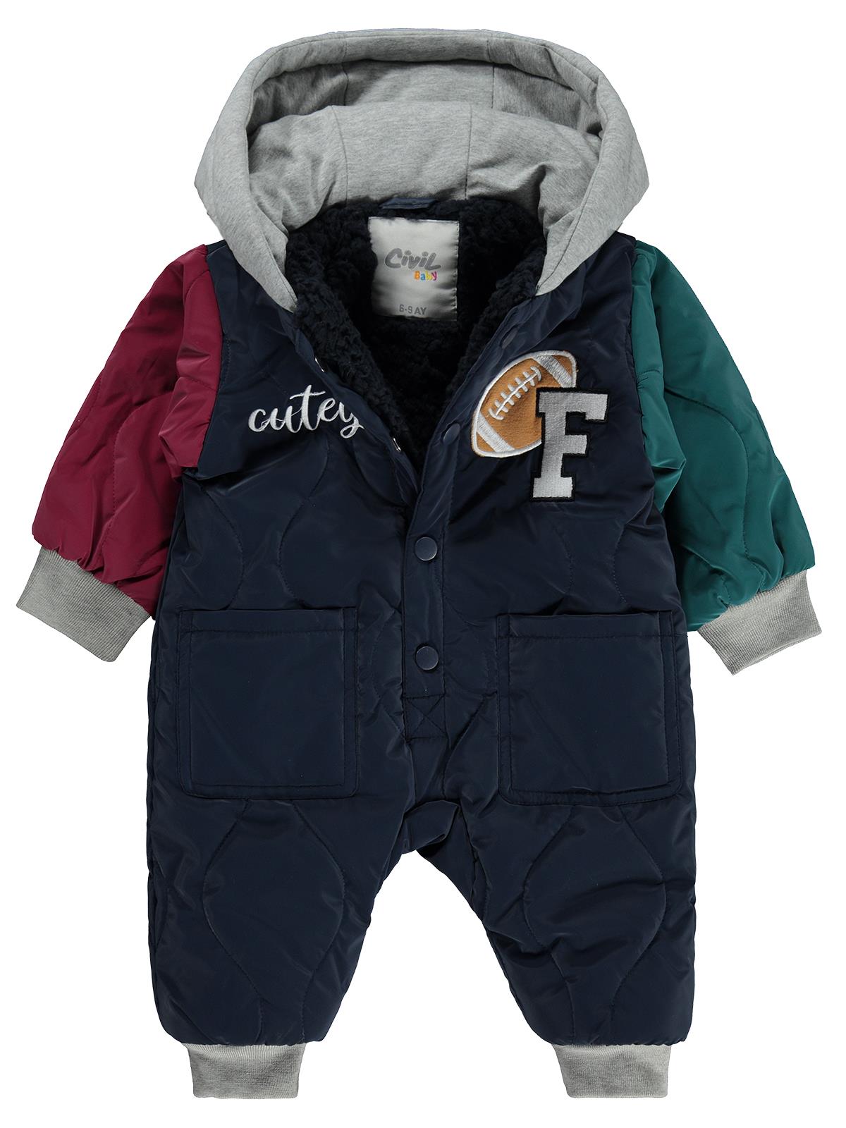 Civil Baby F Nakışlı 6-18 Ay Astronot Tulum - Lacivert