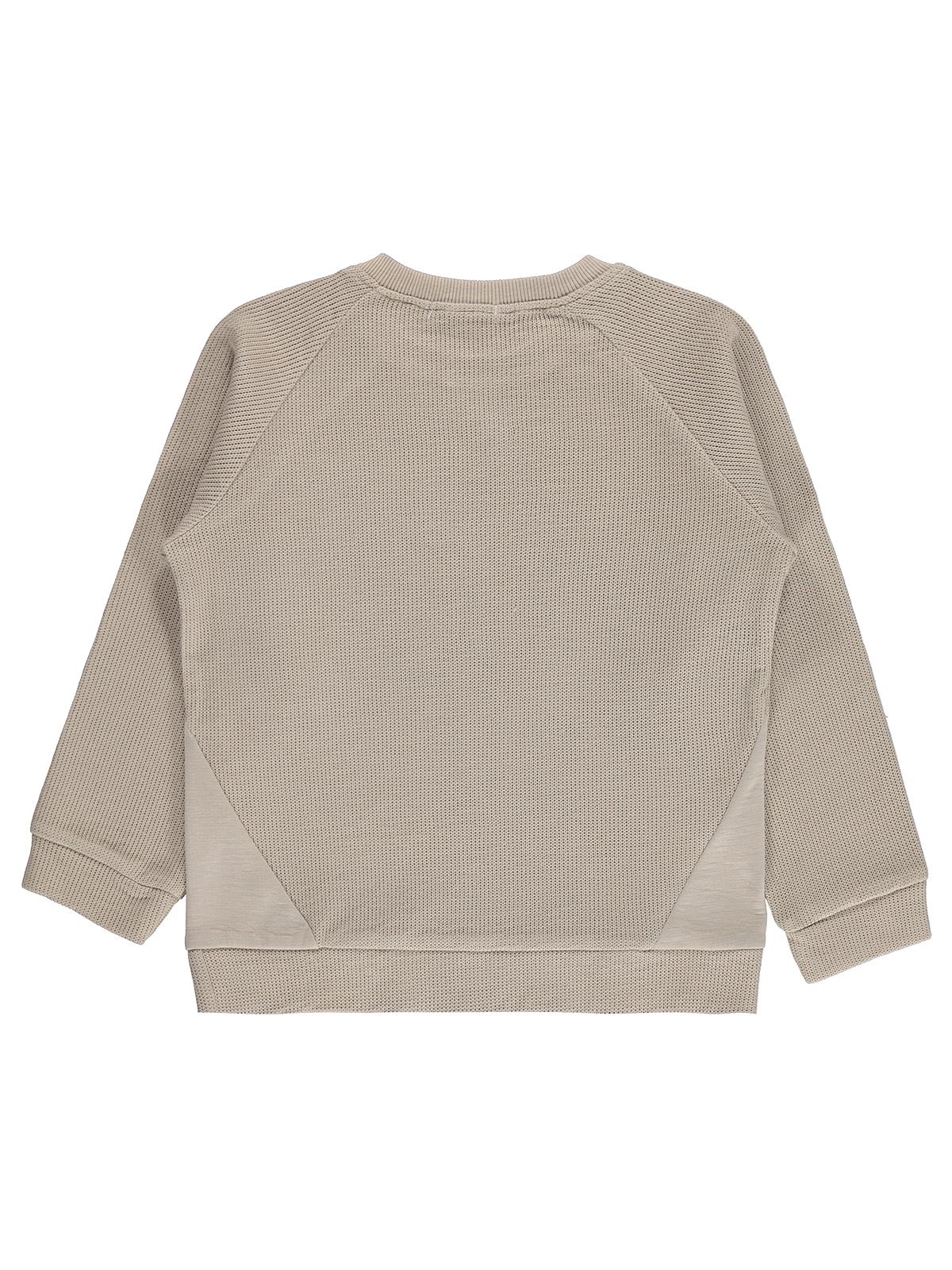 Civil Erkek Çocuk Parçalı Sweatshirt | Selanik Uzun Kol Bisiklet Yaka | Okul Kreş ve Günlük Kullanım - Bej