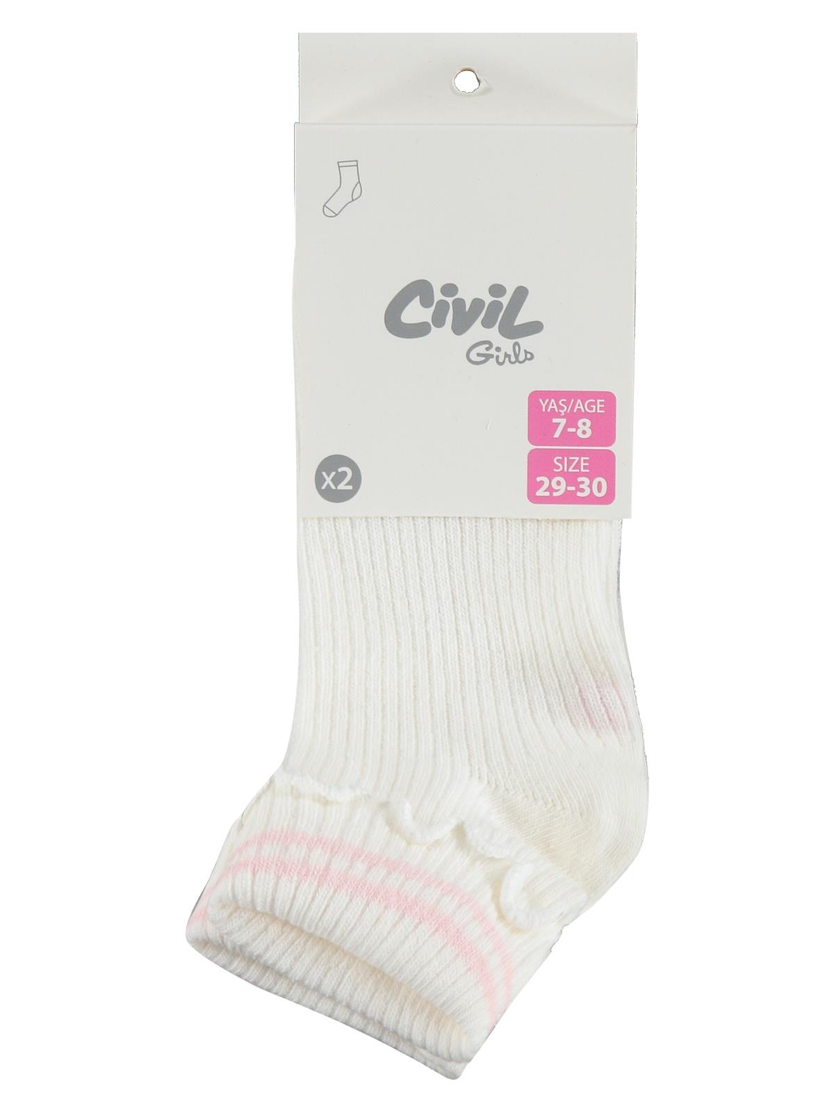 Civil Girls Büzgü Katlamalı 2'li 3-11 Yaş Kız Çocuk Soket Çorap