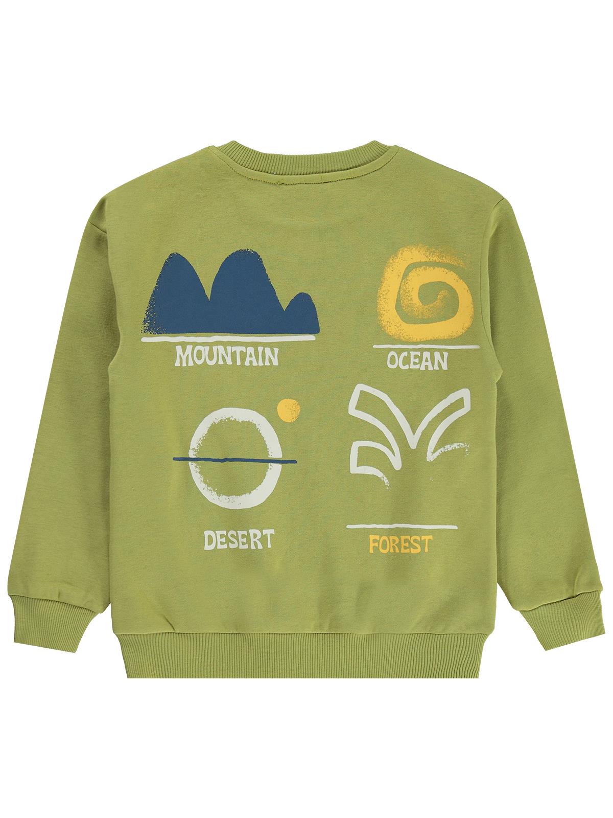 Silversun OCEAN Baskılı 8-13 Yaş Sweatshirt - Haki