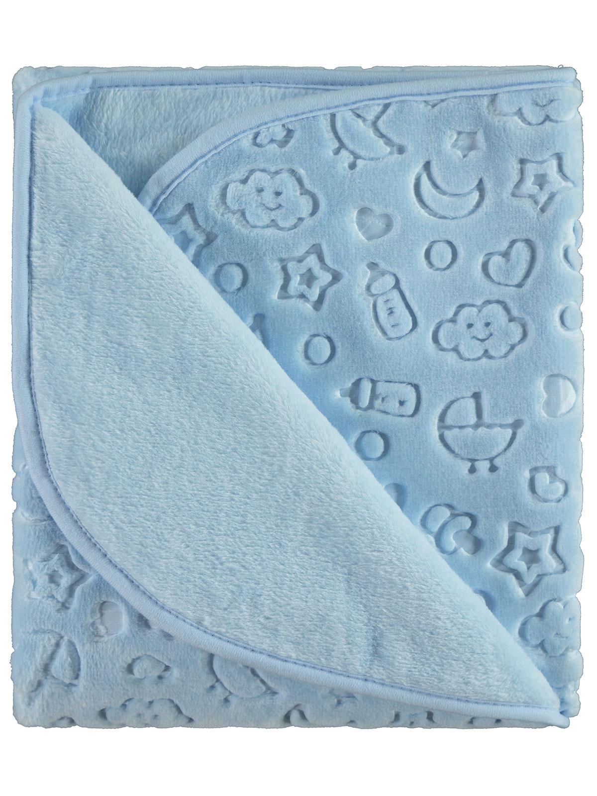 Civil Baby Bulut Yıldız Empirme Baskılı 100x120 cm Battaniye - Mavi