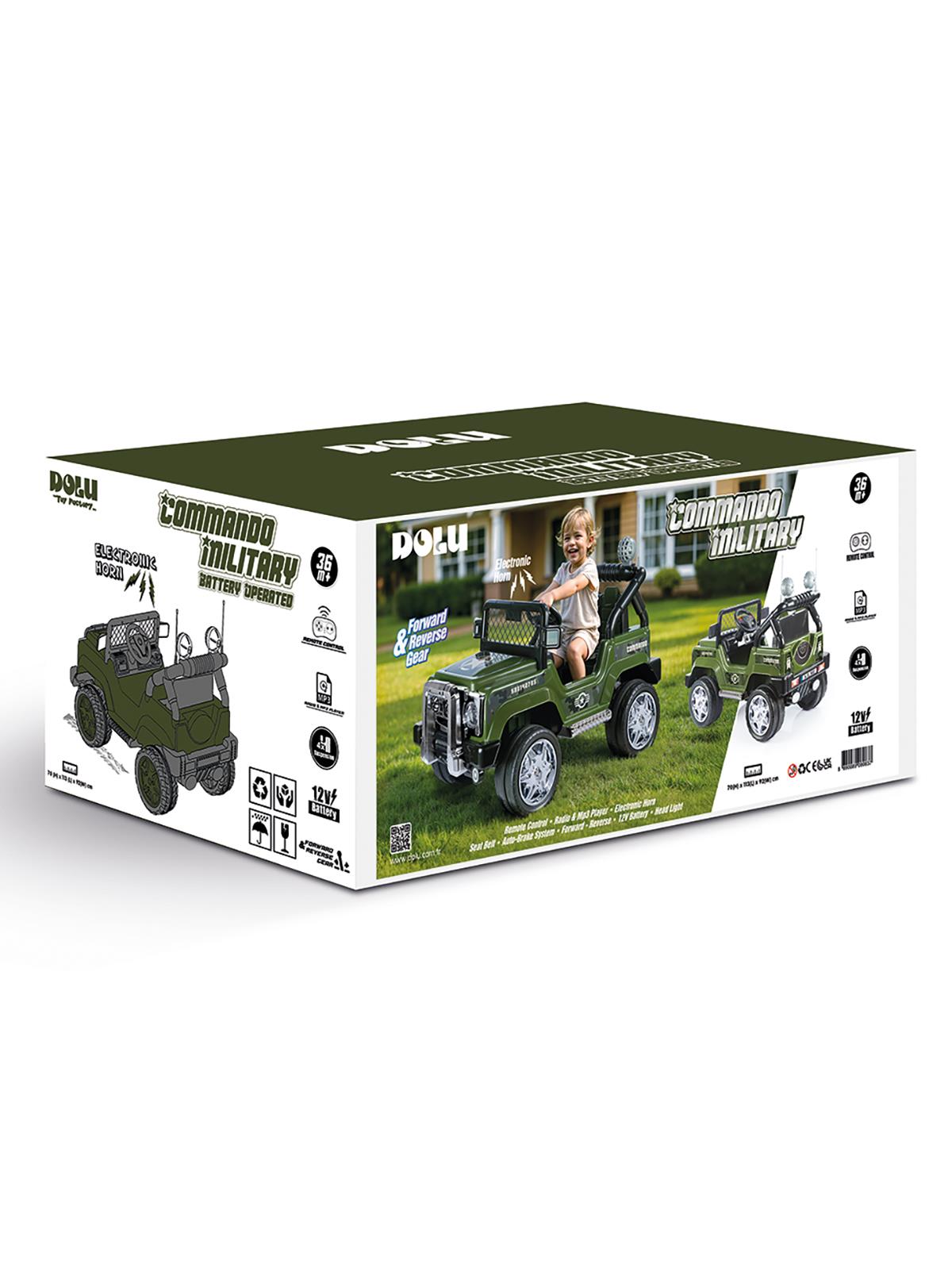 Dolu Oyuncak Commando Mılıtary Akülü Araba 12v Mp3 Player