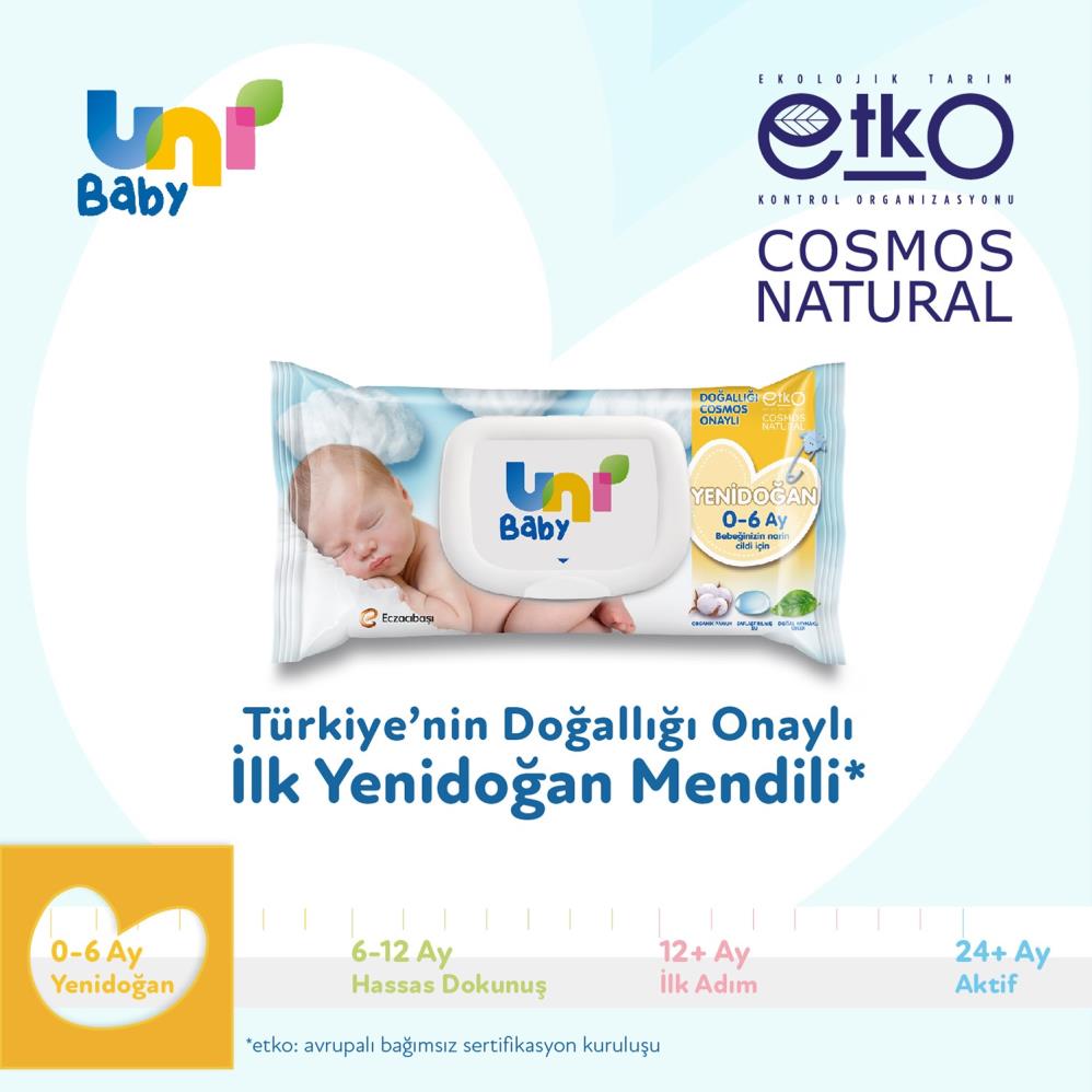 Uni Baby Yenidoğan Islak Mendil 3x40 Yaprak