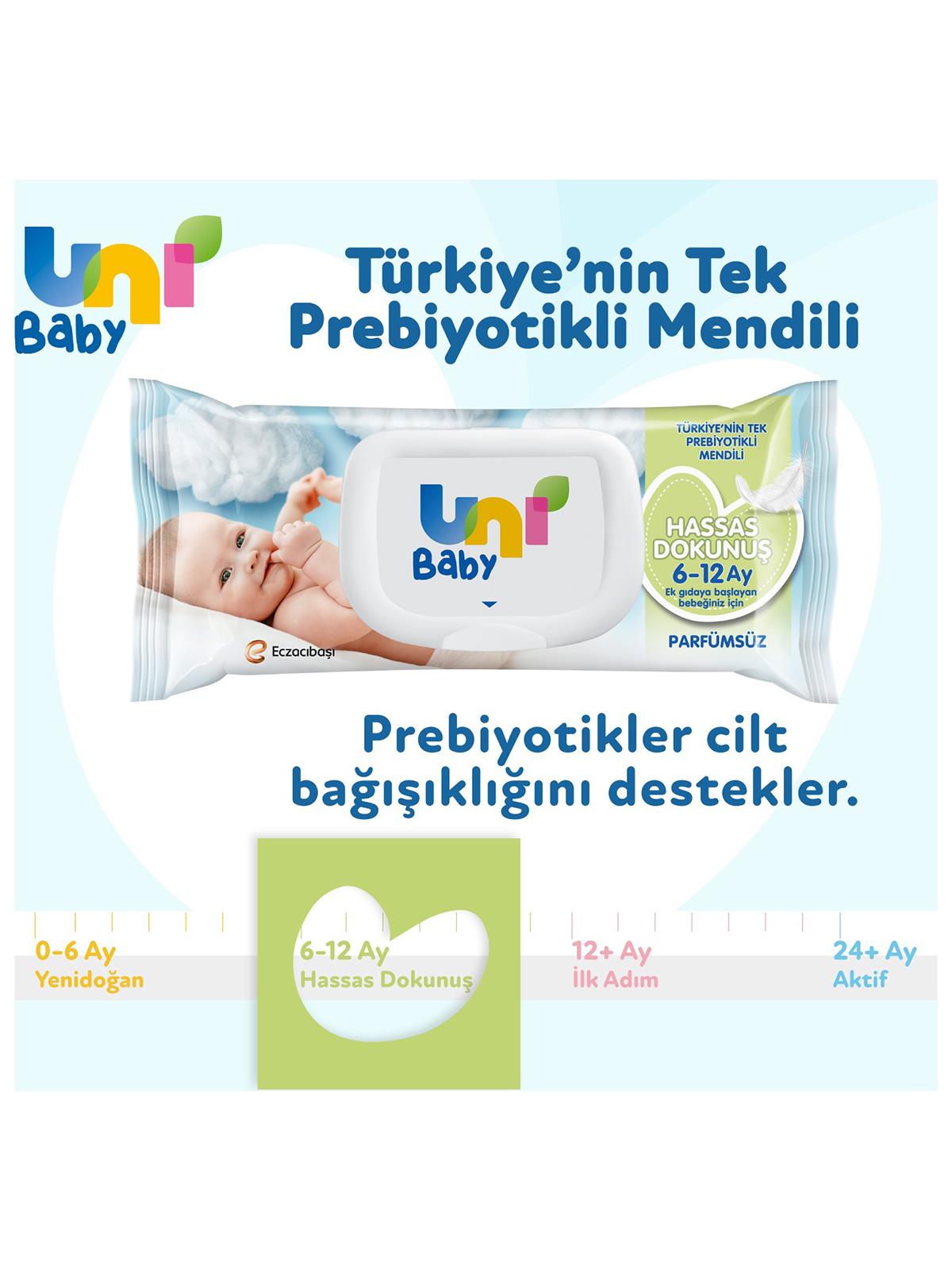 Uni Baby Hassas Dokunuş Islak Mendil 12x52 Adet