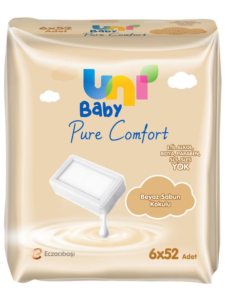 Uni Baby Pure Comfort Beyaz Sabun Kokulu 6'lı Islak Mendil 312 Yaprak