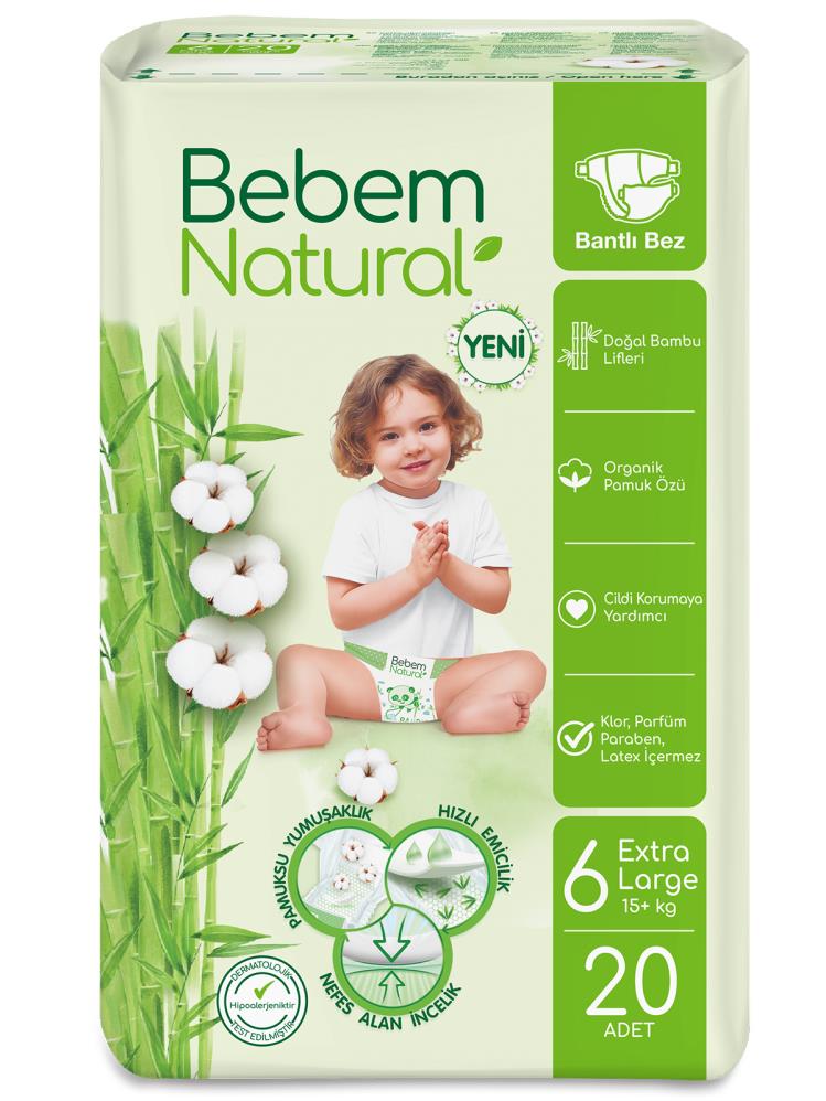 Bebem Natural Bebek Bezi 6 Beden Ekstra Large 20 Adet