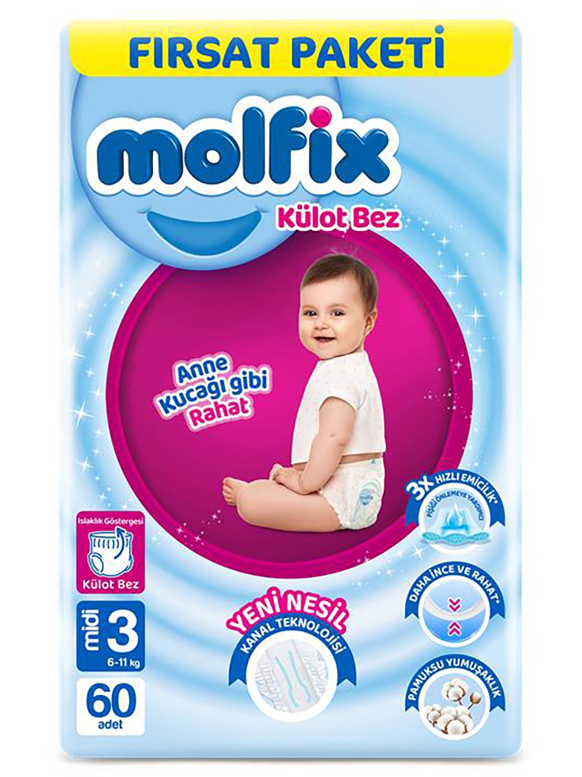 Molfix Külot Bez 3 Beden Süper Fırsat Paketi 60 Adet - Standart