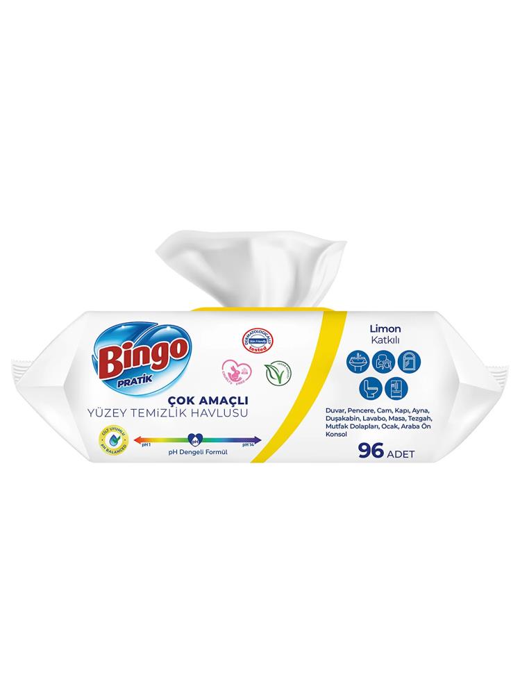 Bingo Yüzey Havlusu Limon Kokulu 96'lı