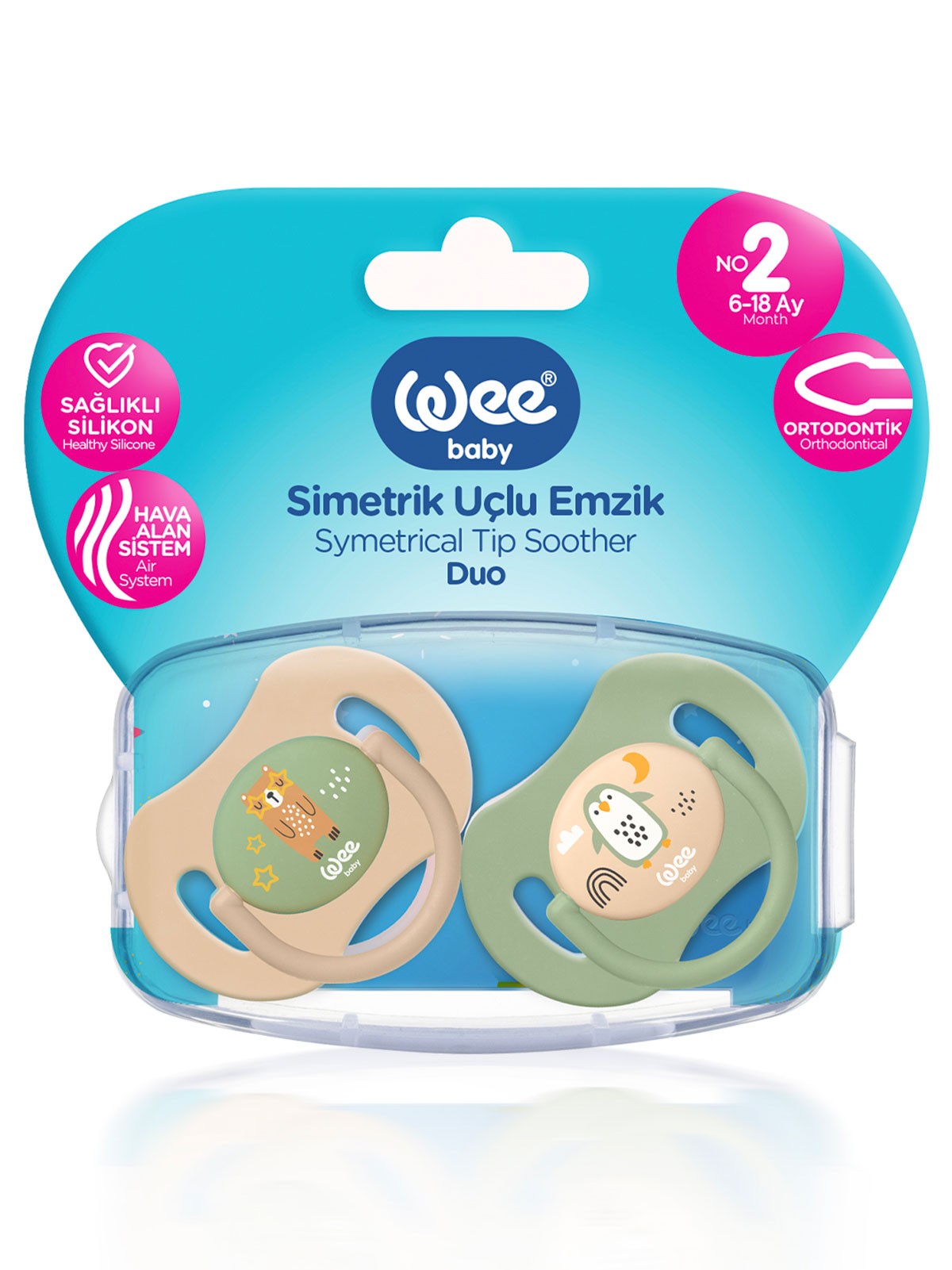 Wee Baby Duo Simetrik Uçlu Emzik 6-18 Ay No:2