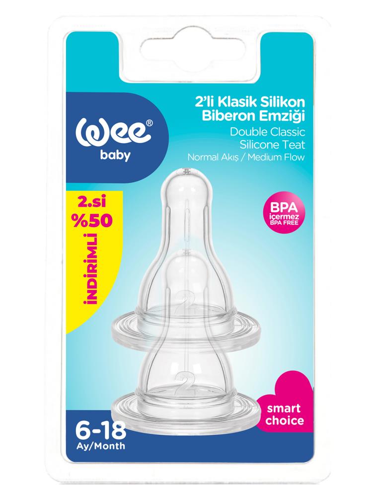 Wee Baby 2'li Silikon Biberon Emziği Normal Akış No:2