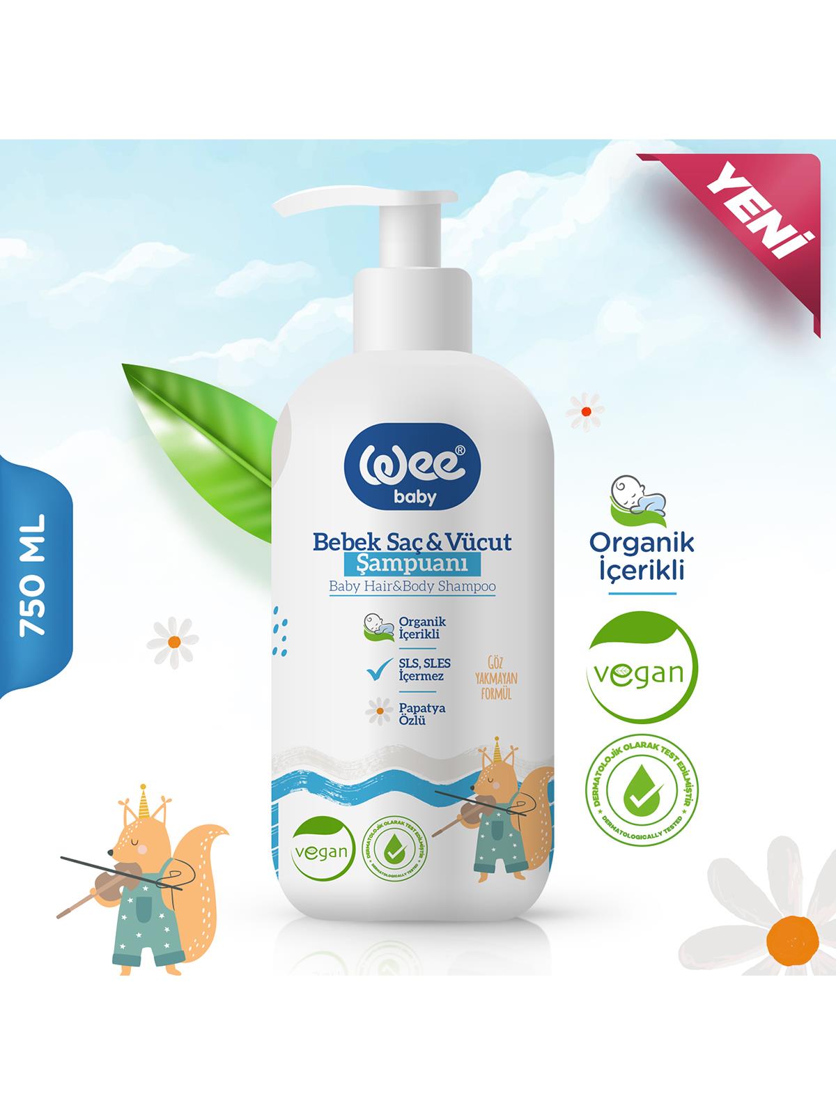 Wee Baby Bebek Saç ve Vücut Şampuanı Şampuan 750 ML