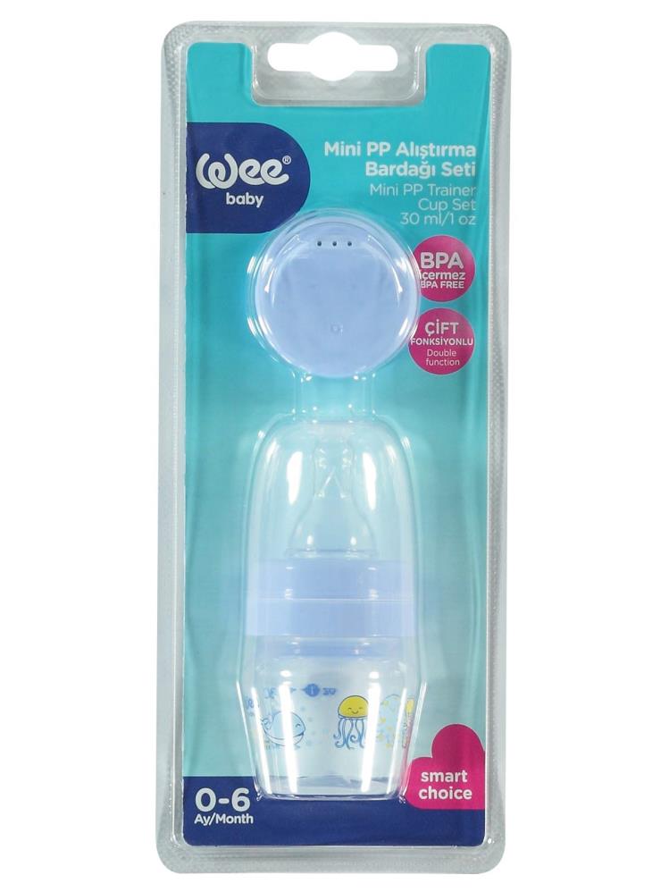 Wee Baby Mini Pp Alıştırma Bardağı Seti 30 ml - Mavi